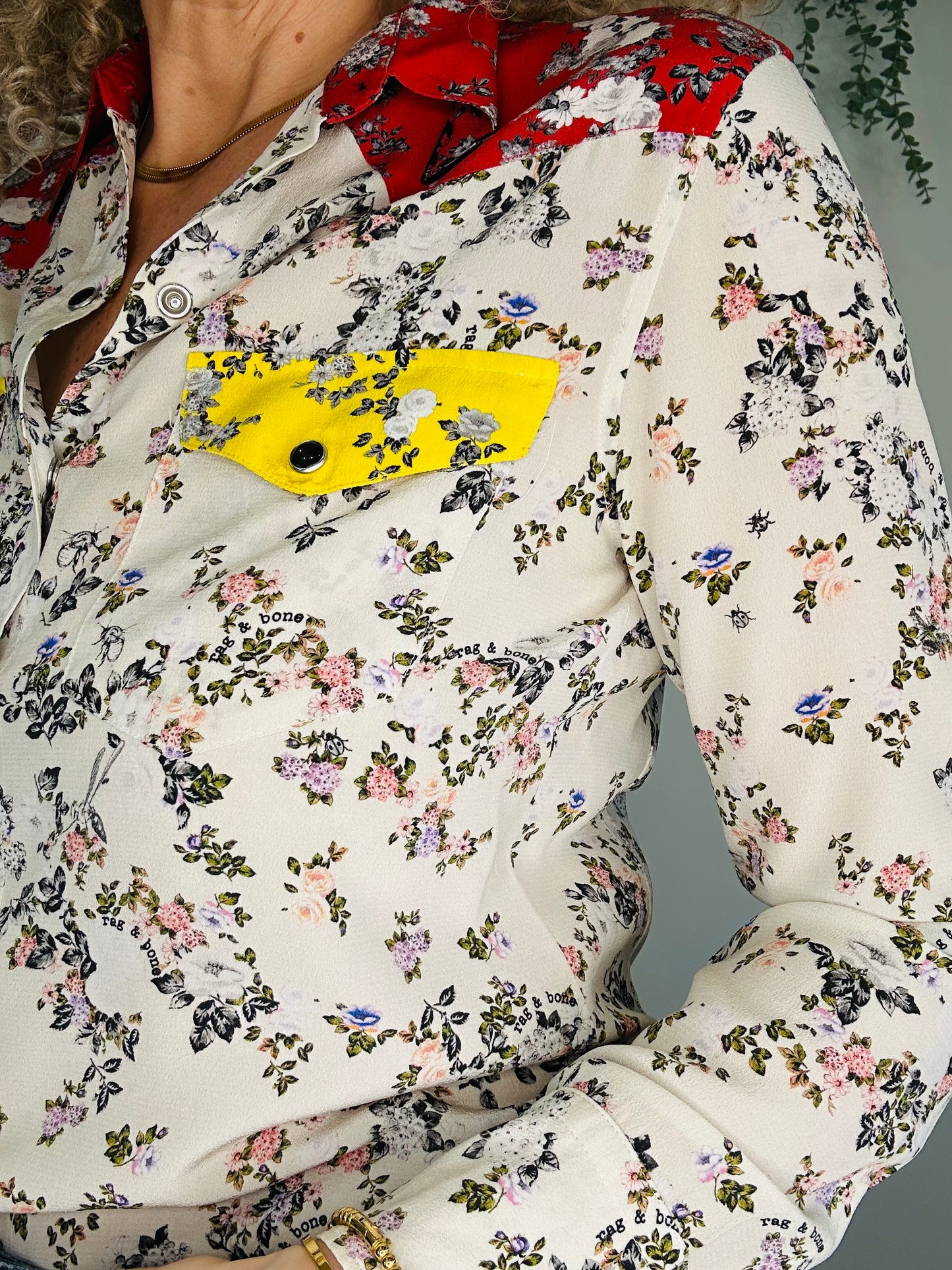 Floral Silk Shirt - Size S