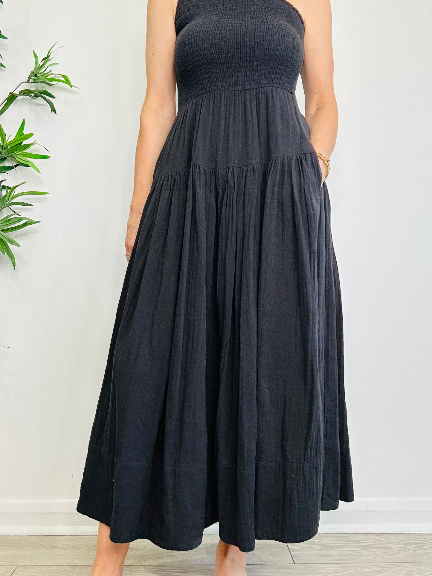 Cheesecloth One Shoulder Dress - Size 12