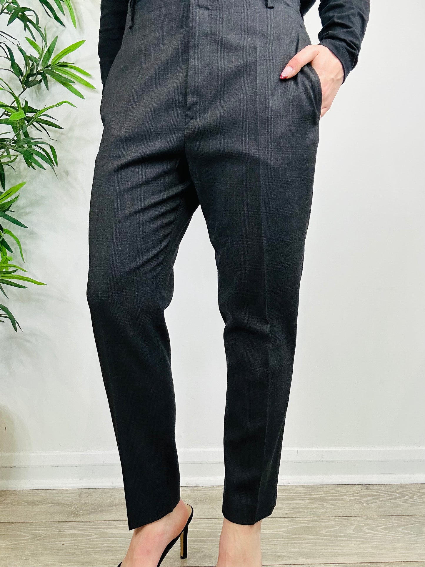 Check Wool Trousers - Size 38