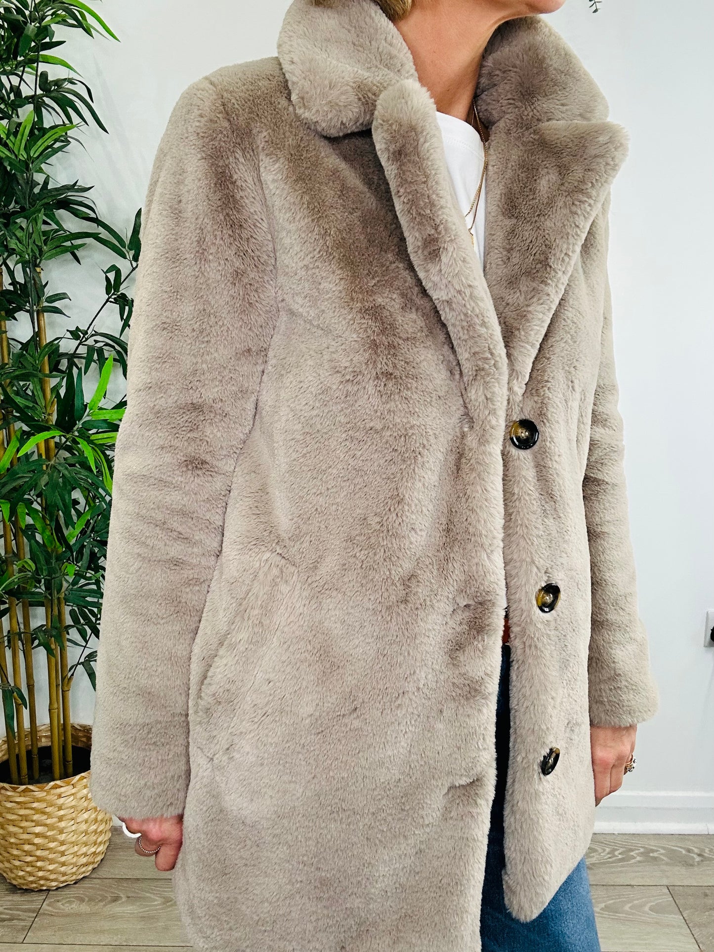 Faux Fur Coat - Size XS