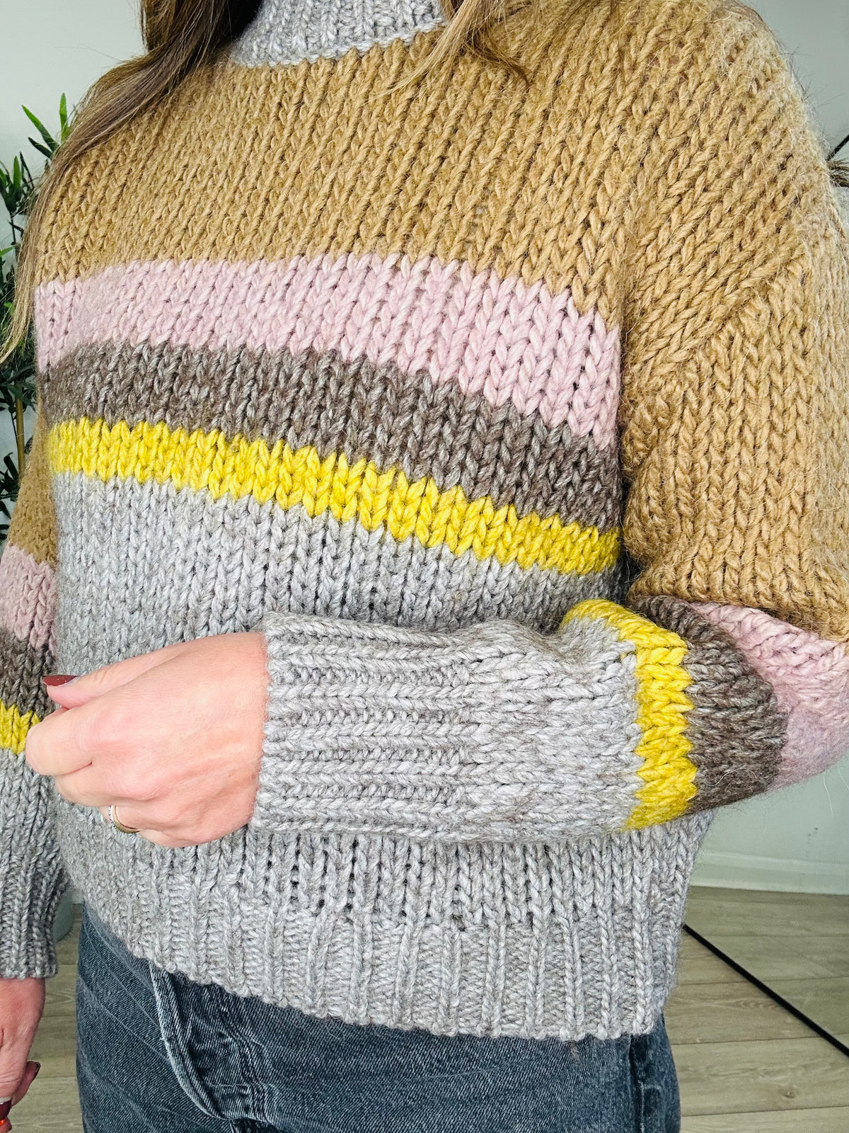 Striped Chunky Knit Jumper - Size 1