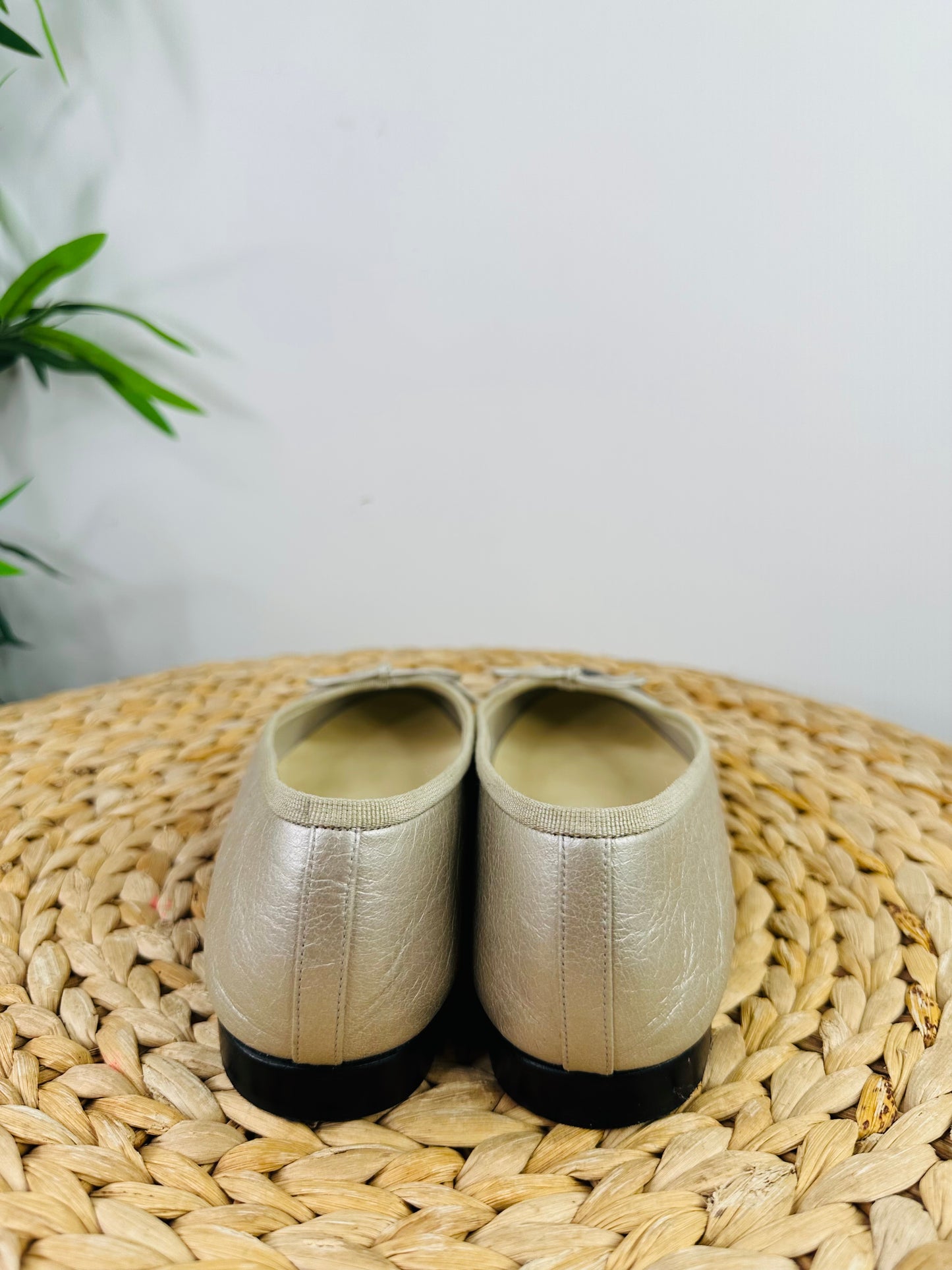 Metallic Leather Ballet Pumps - Size 39.5