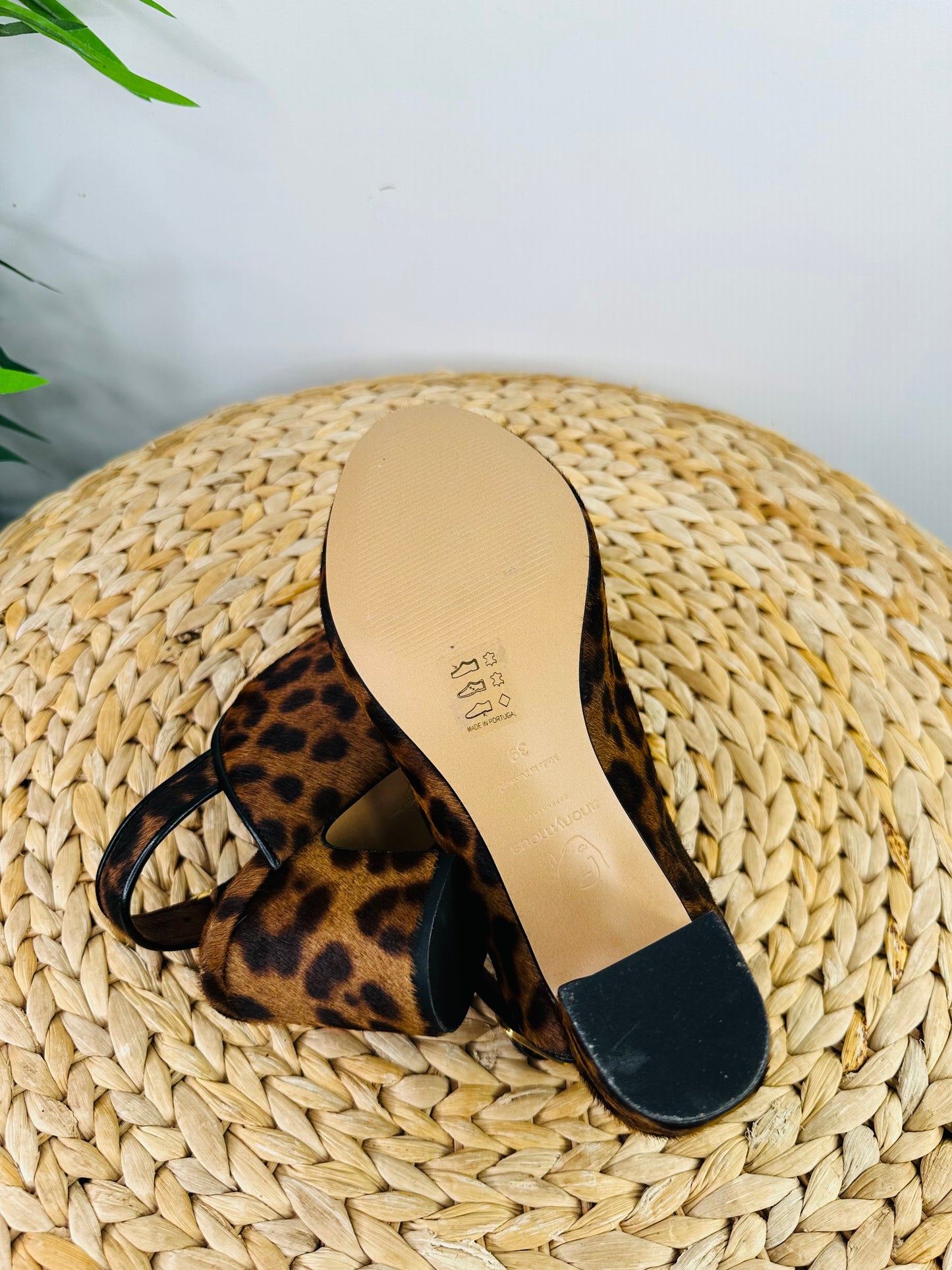 Leopard Print Mules - Size 39