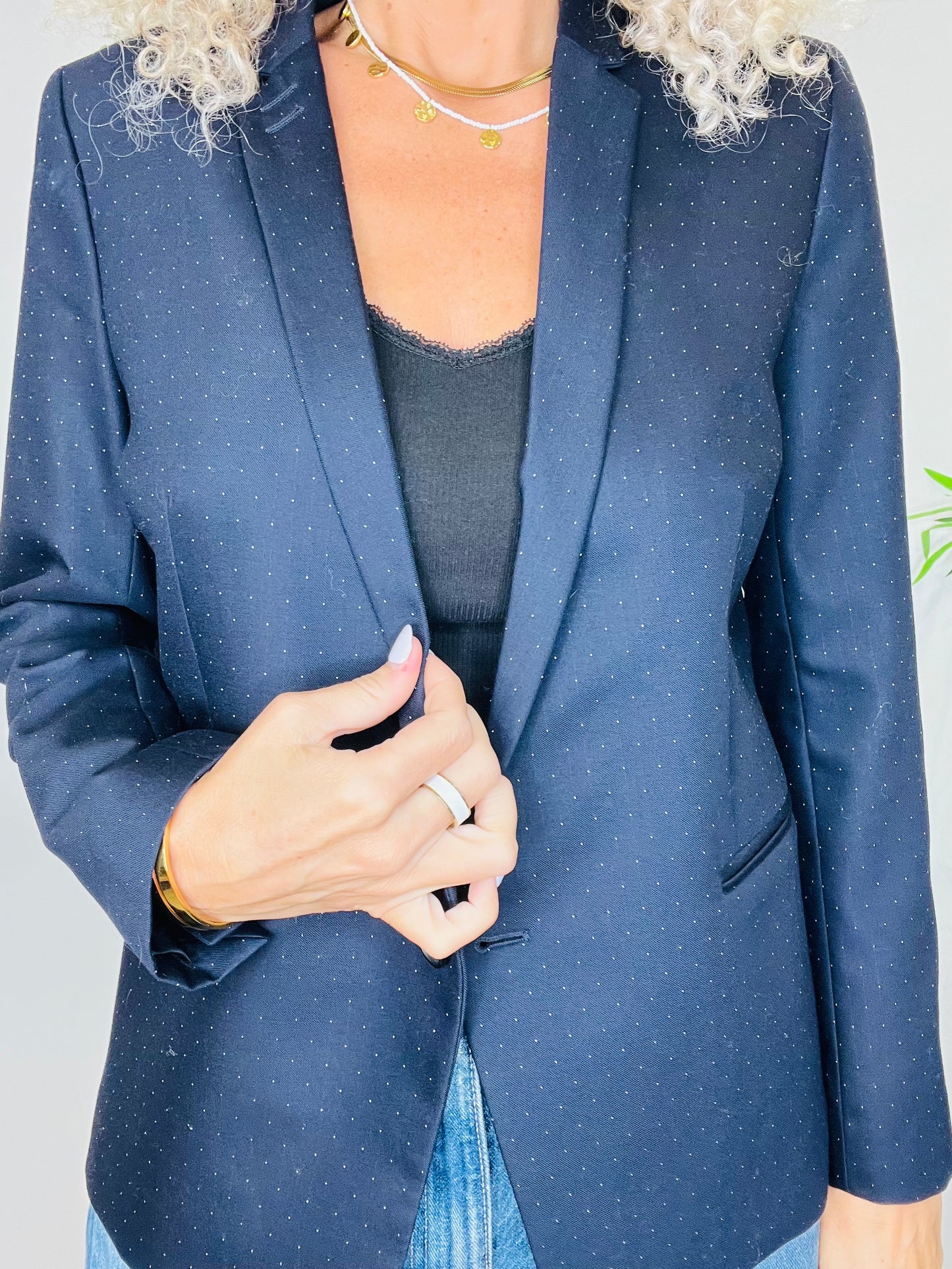 Polka Dot Blazer - Size 40
