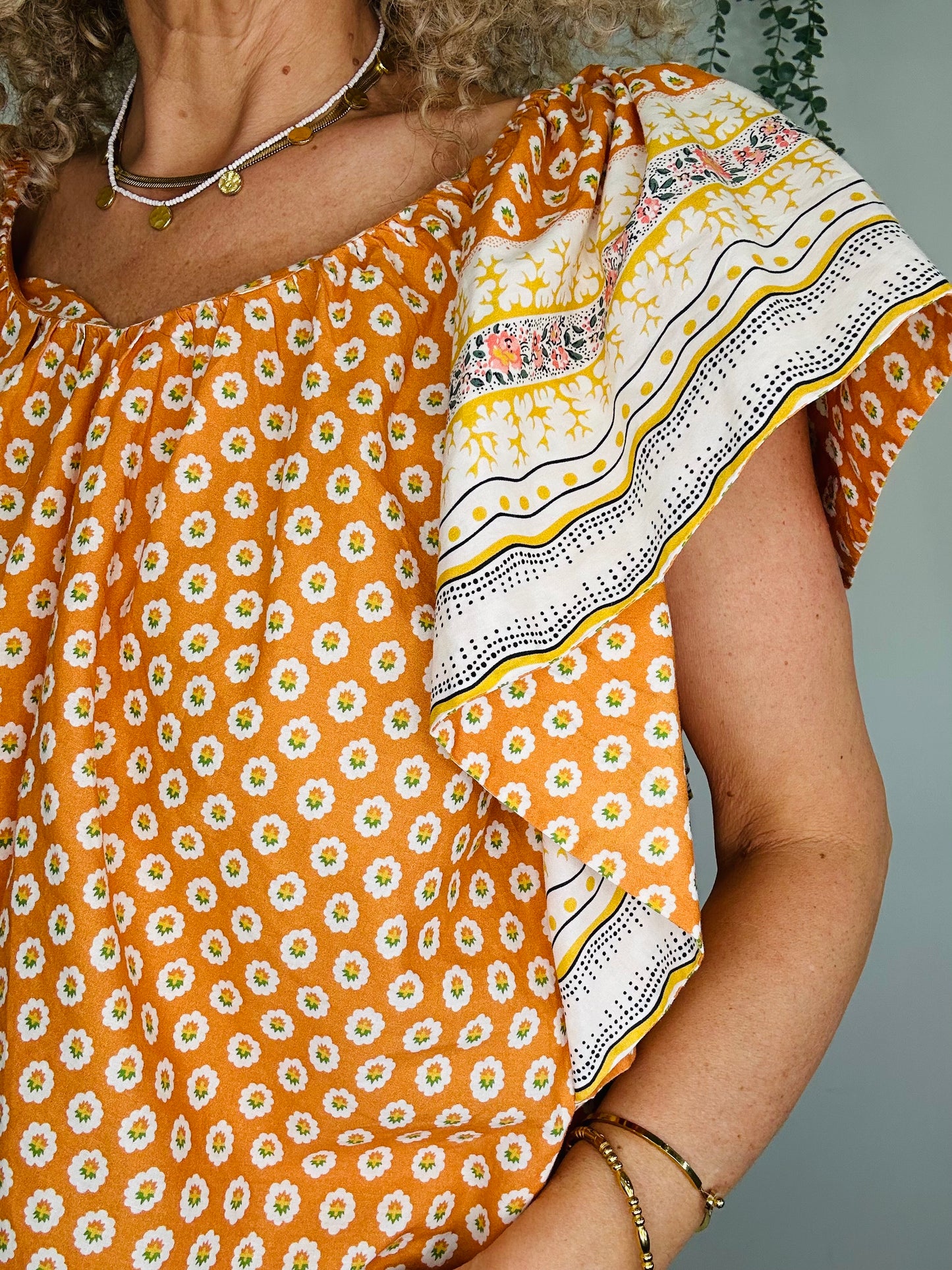 Patterned Cotton Top - Size XS