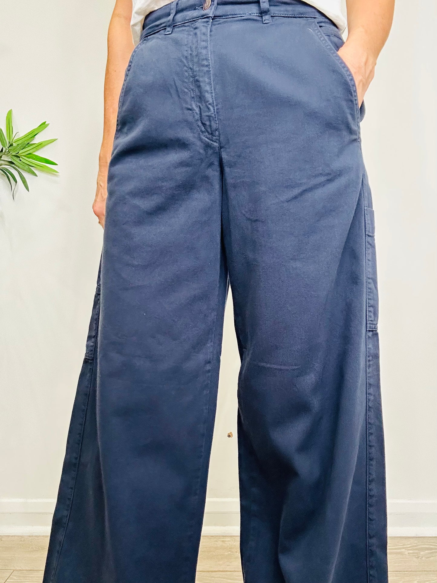 Wide Leg Cargo Trousers - Size 10