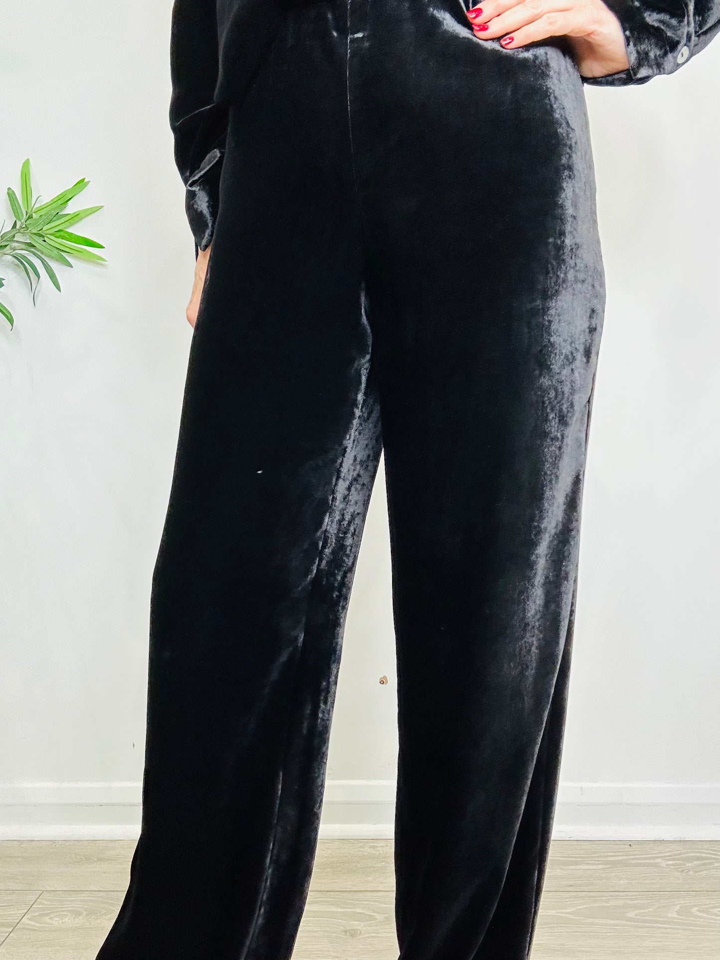 Velvet Shirt & Trouser Set - Size M