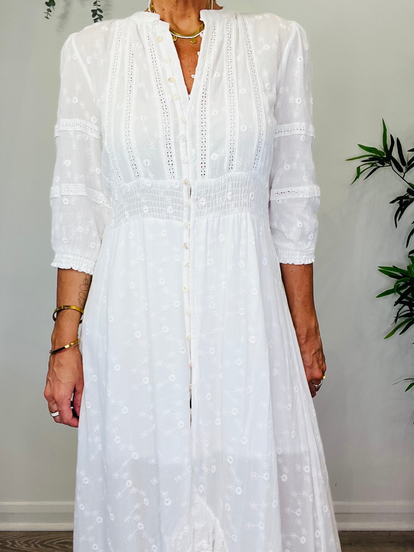 Embroidered Maxi Dress - Size M