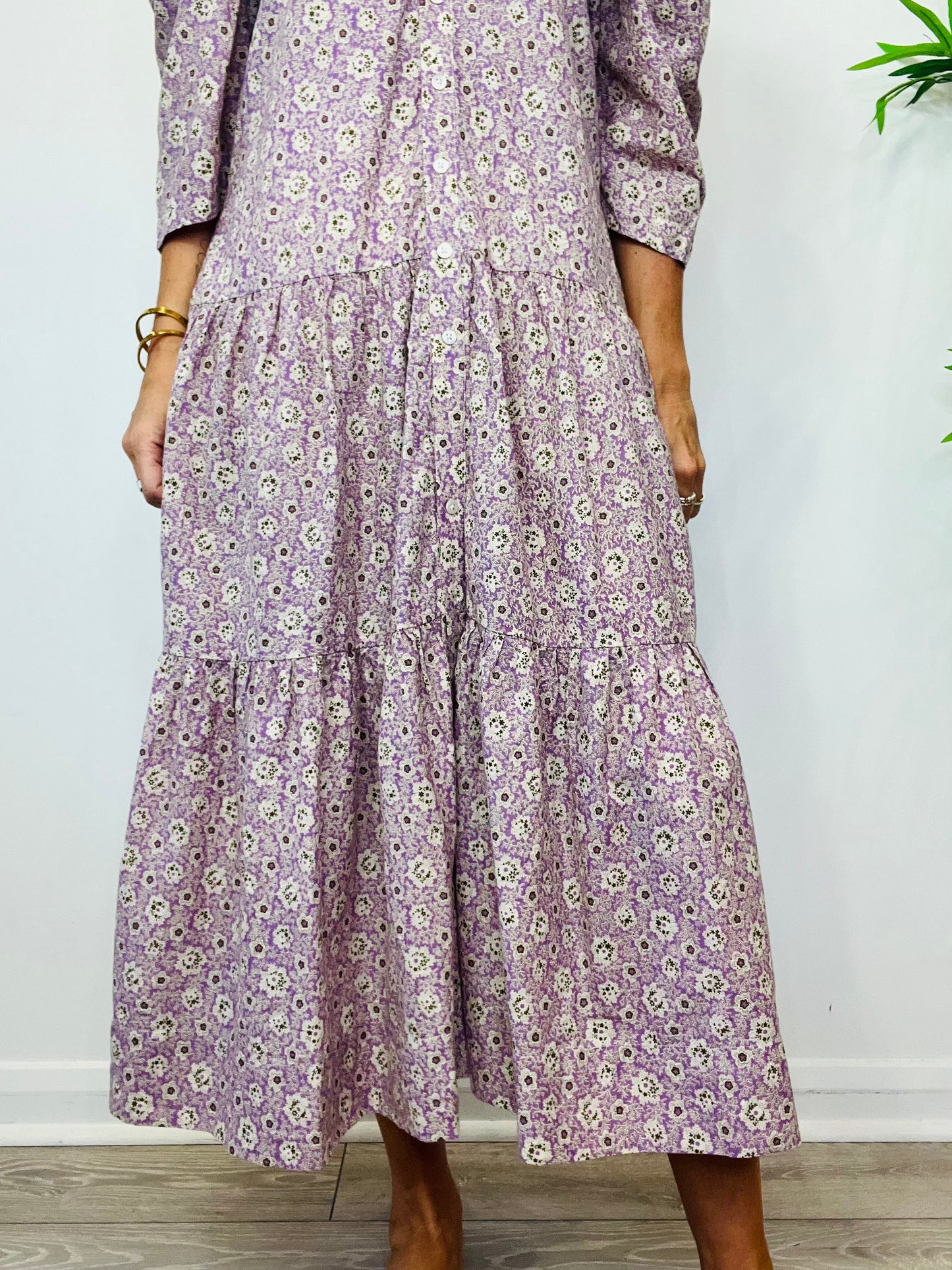 Tiered Cotton Dress - Size S