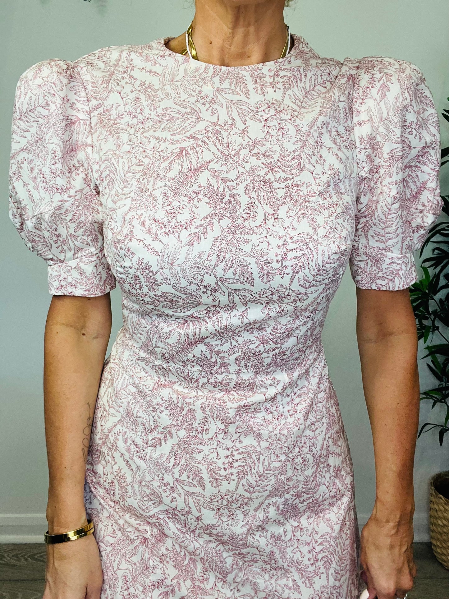 Patterned Montgomery Dress - Size 12