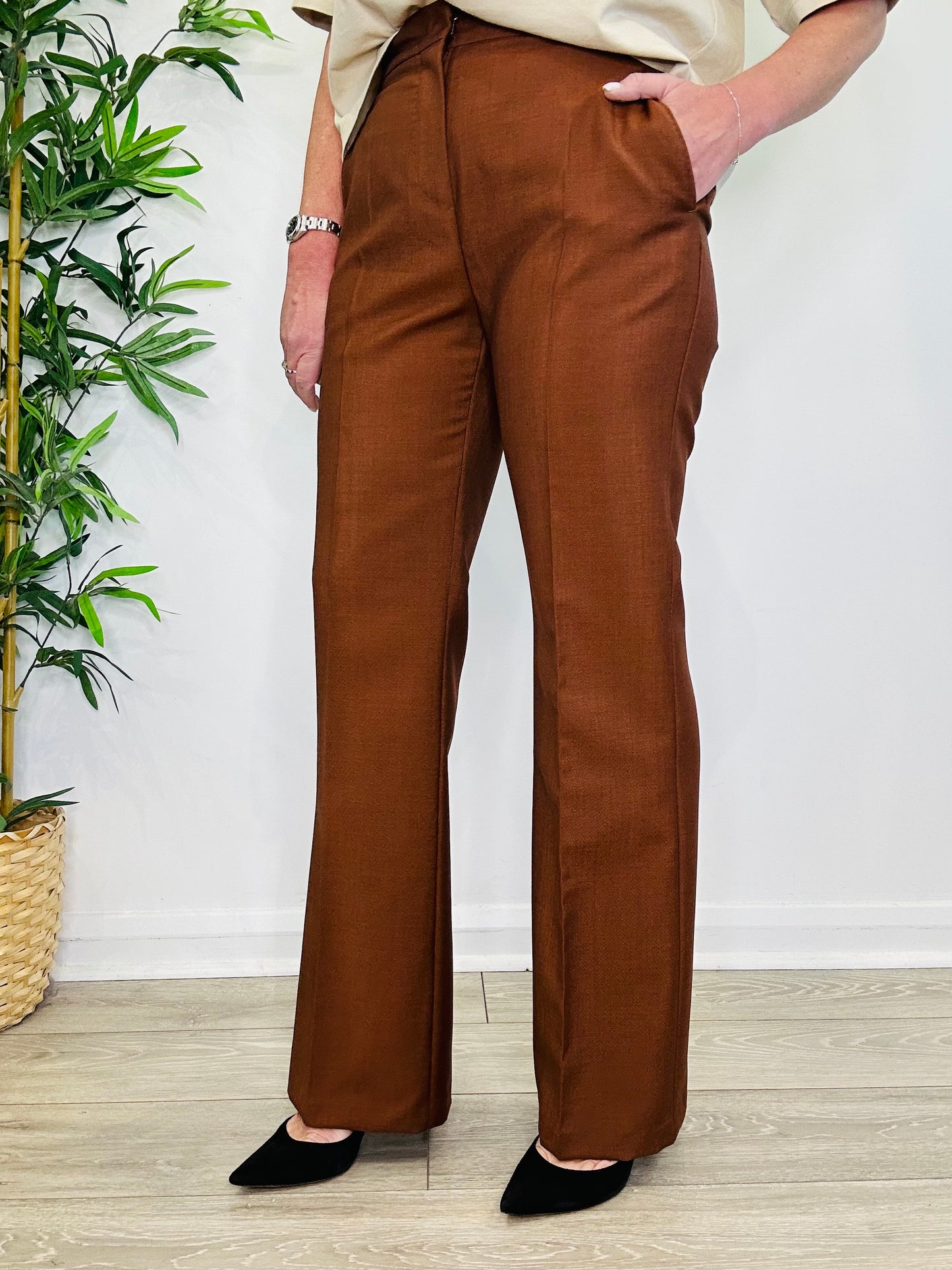 Straight Leg Trousers - Size 10