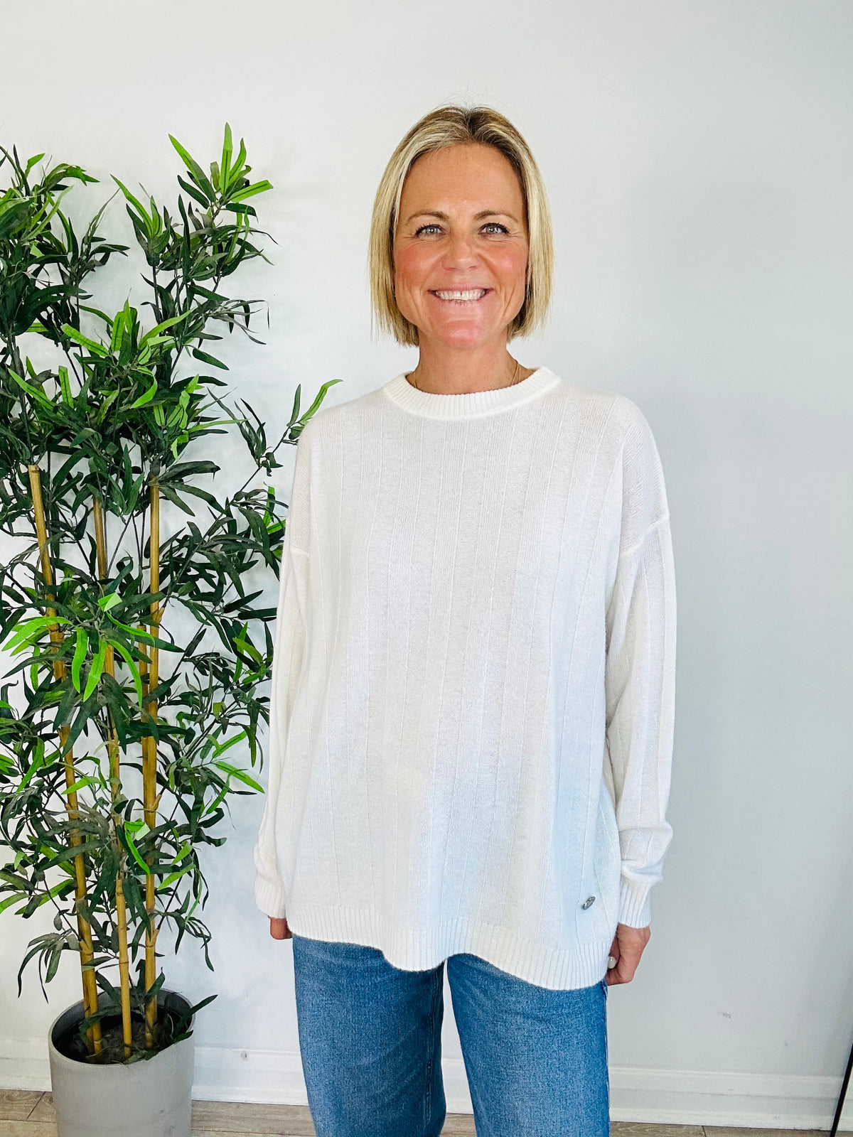 Rib Knit Cashmere Jumper - Size XS