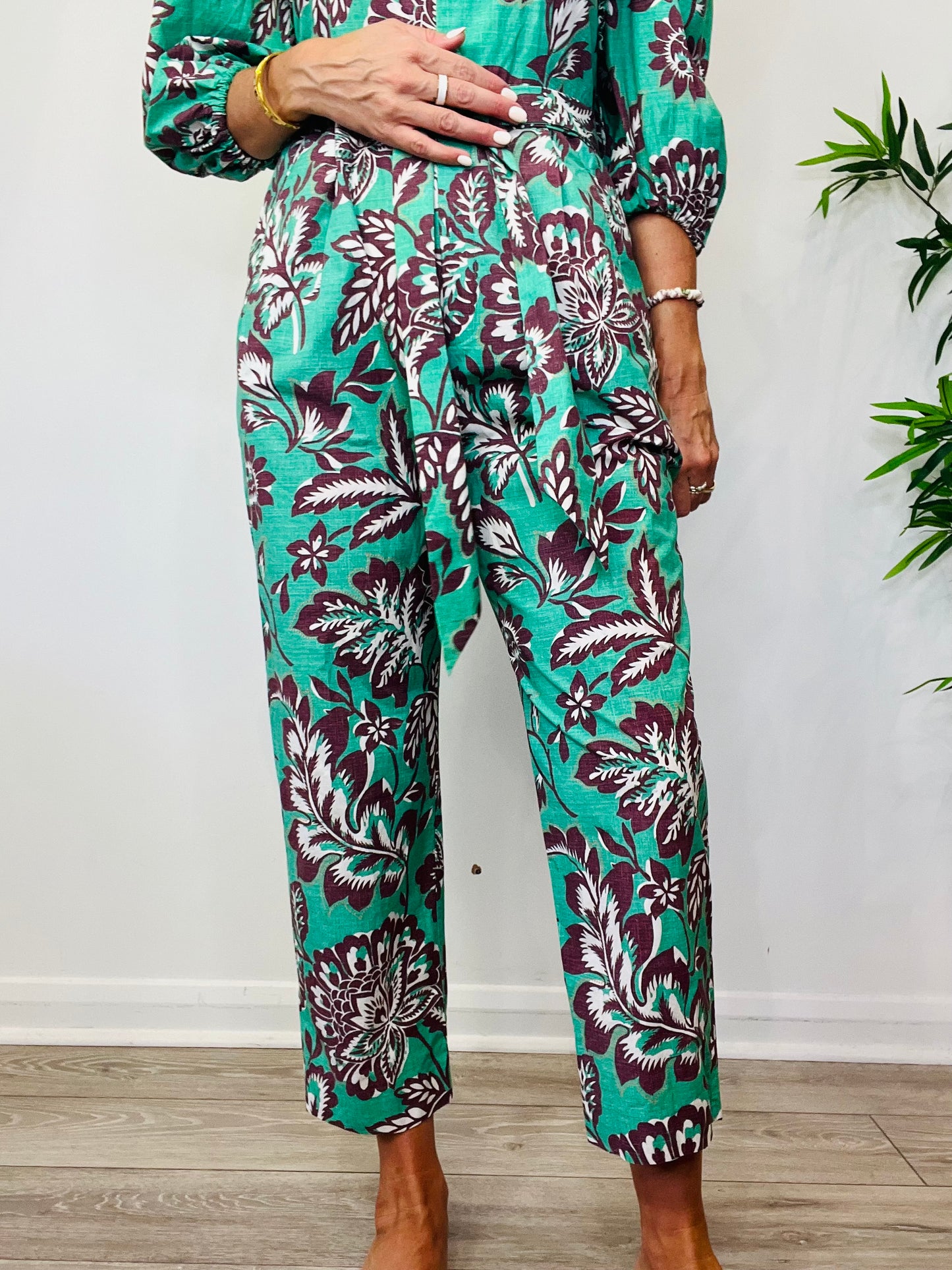 Floral Cotton Jumpsuit - Size 40