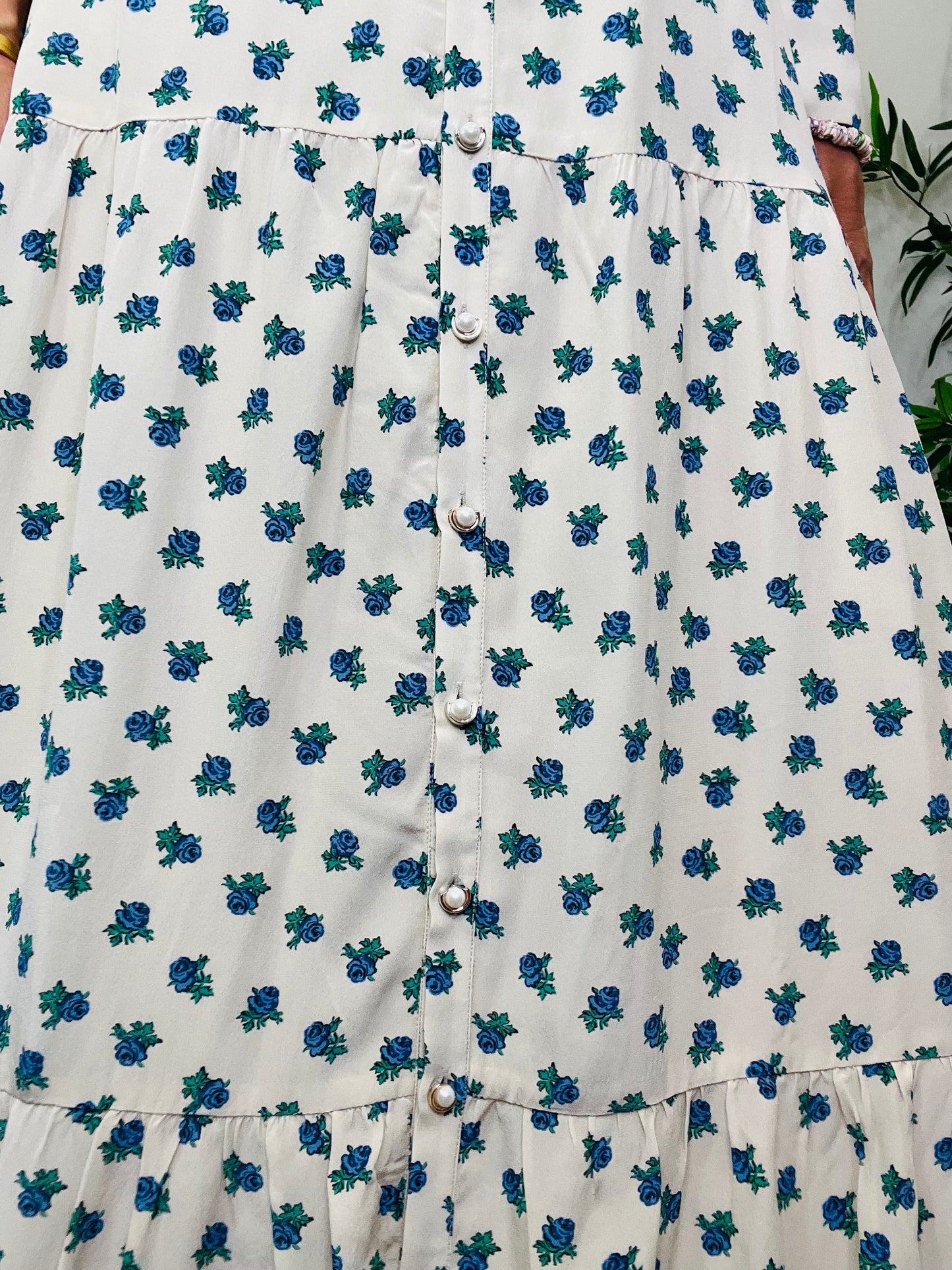 Floral Silk Maxi Dress - Size 10