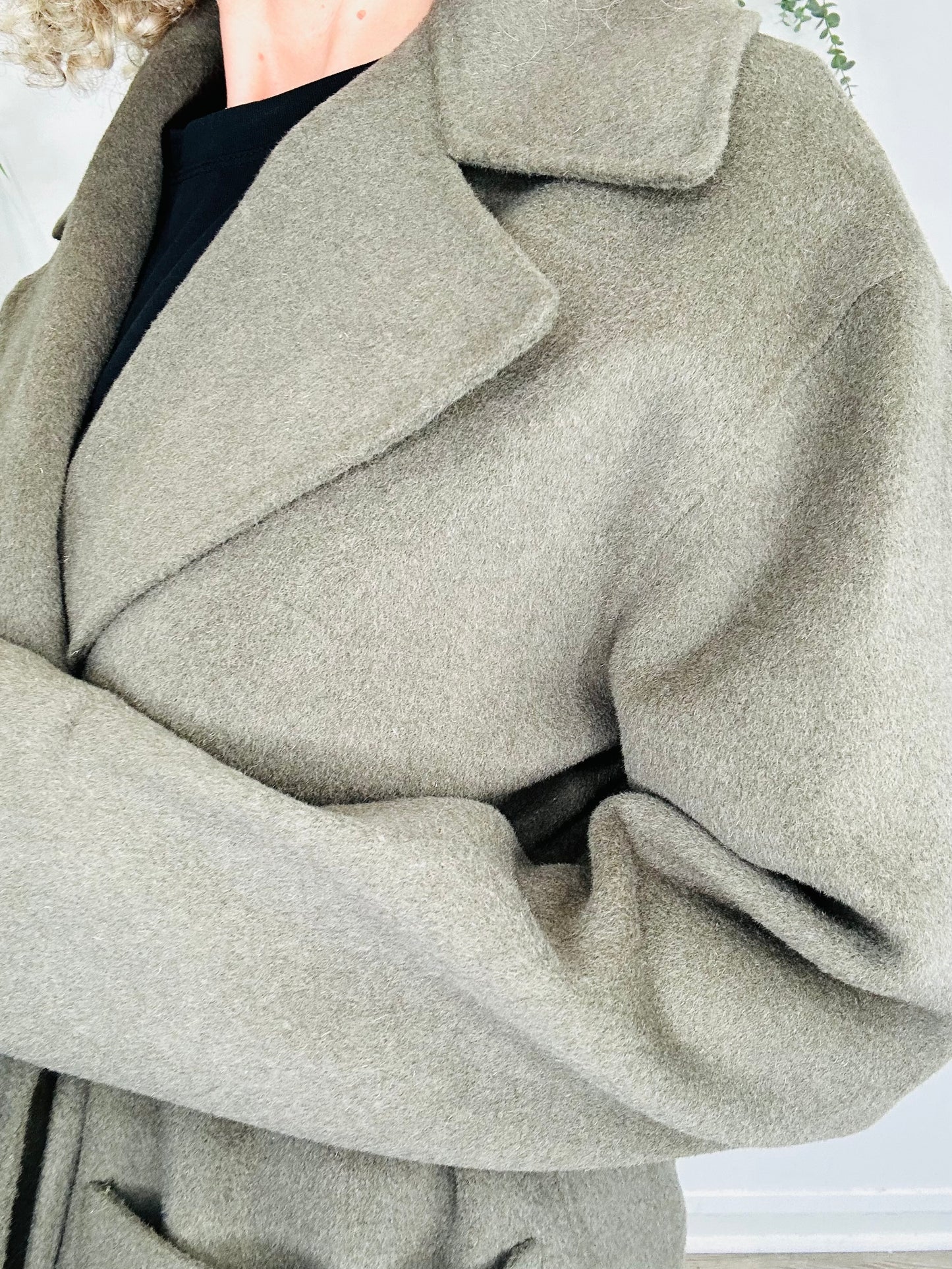 Belted Wool Coat - Size S