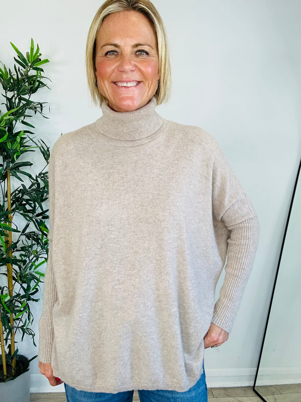 Cashmere Roll-Neck Jumper - Size S/M