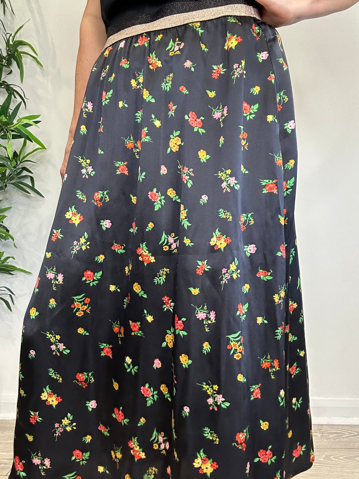 Floral Silk Skirt - Size 4