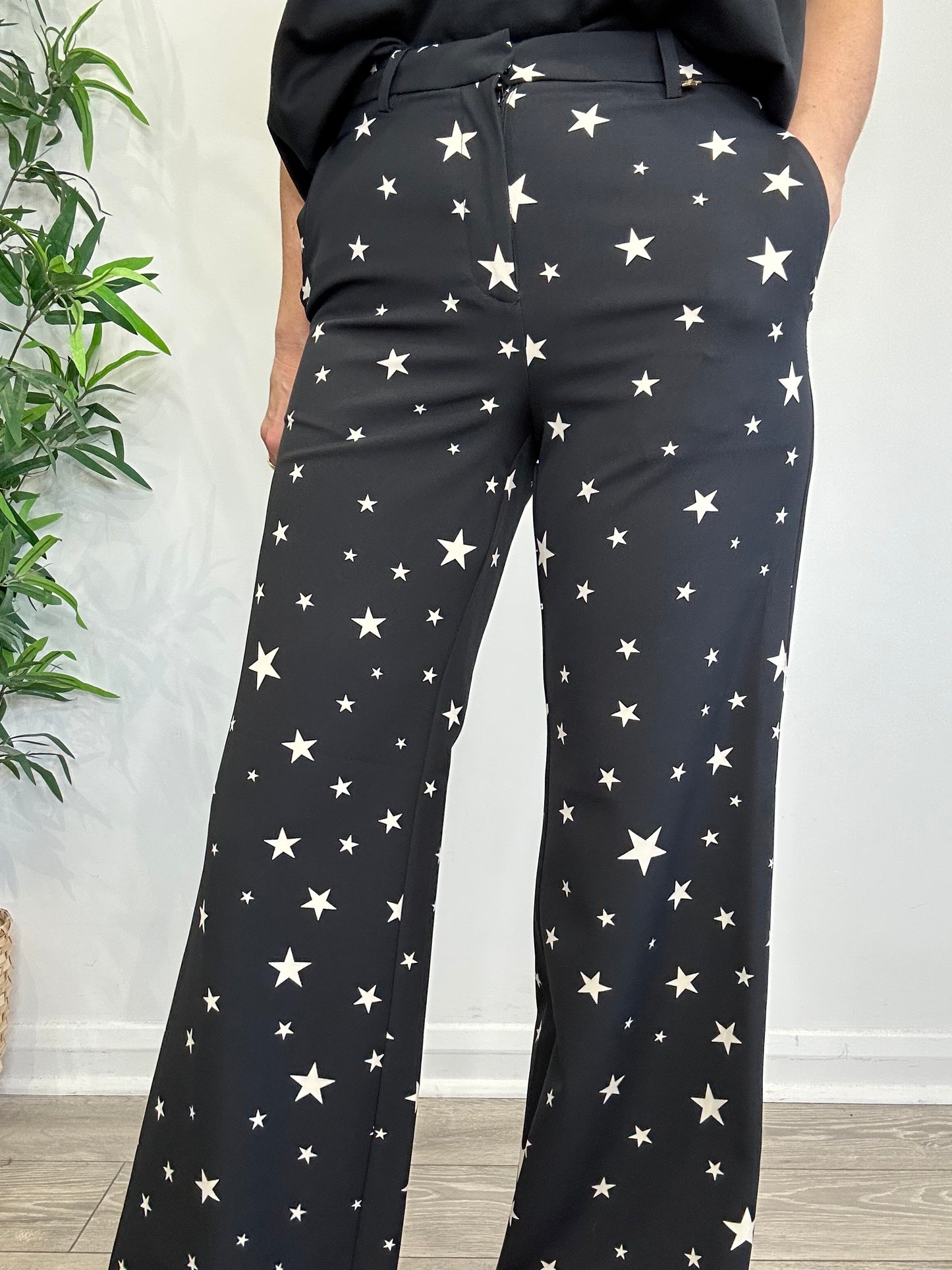 Star Print Trousers - Size 36