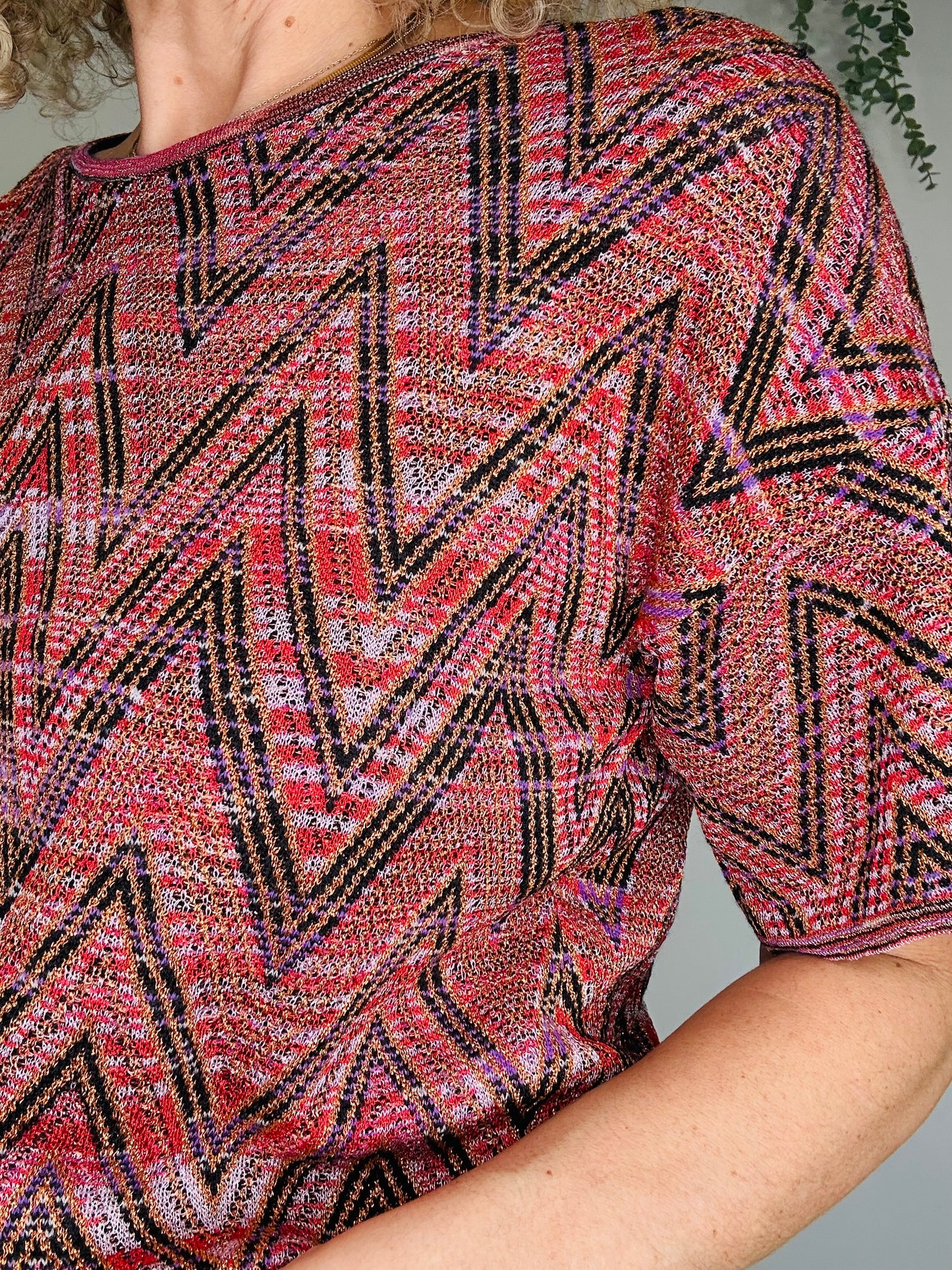 Metallic Knit Top - Size L