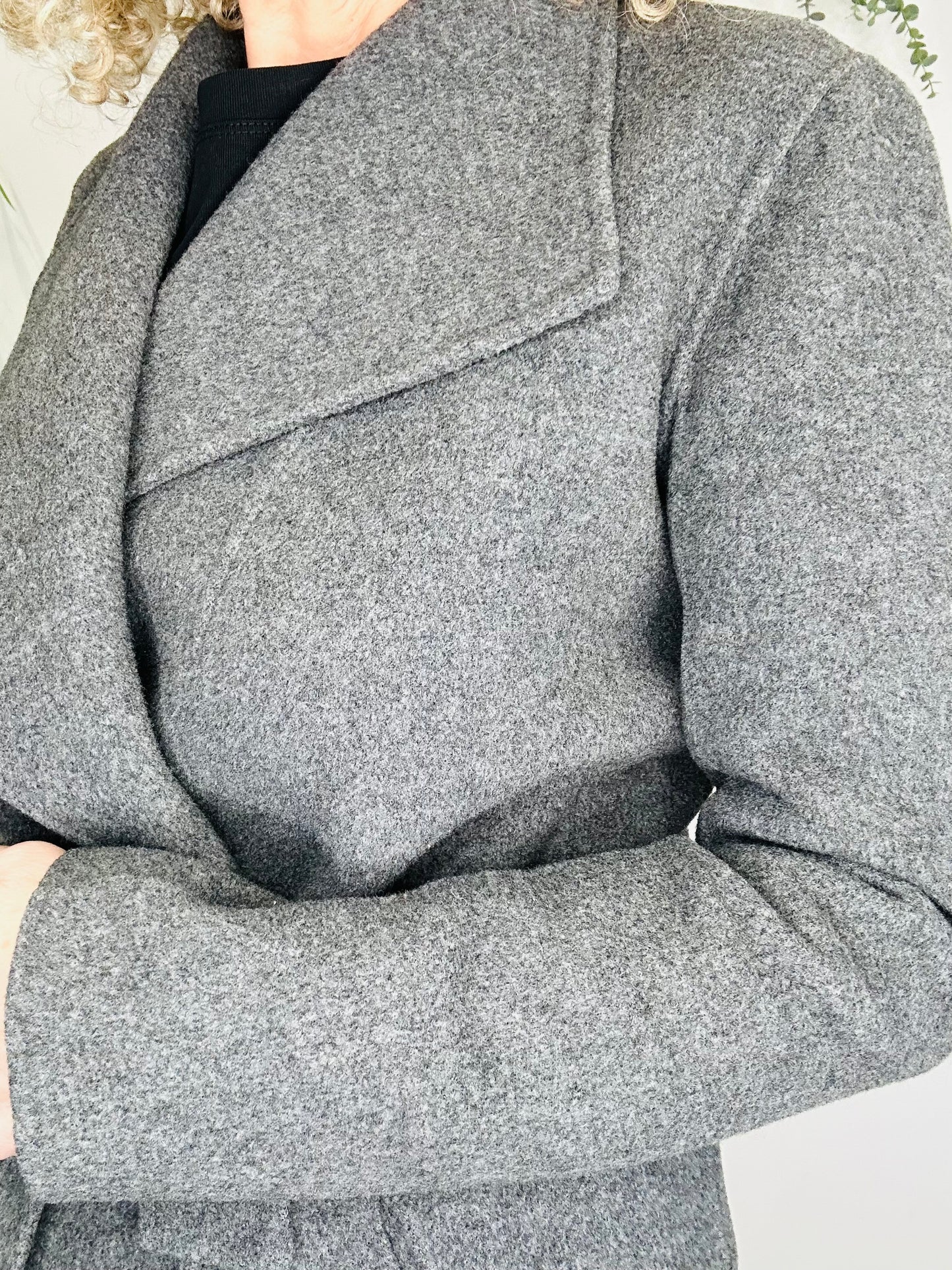 Belted Wool Coat - Size 36