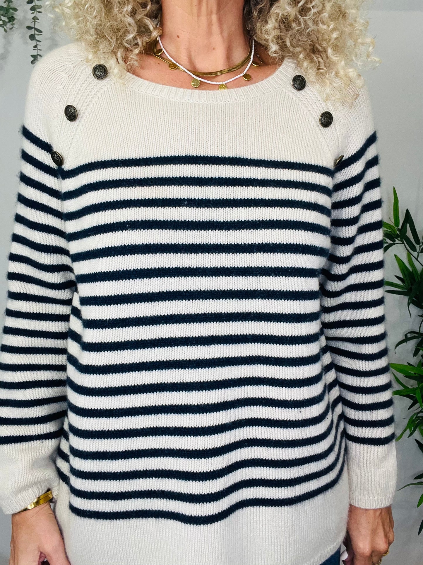 Striped Cashmere Jumper - Size M/L
