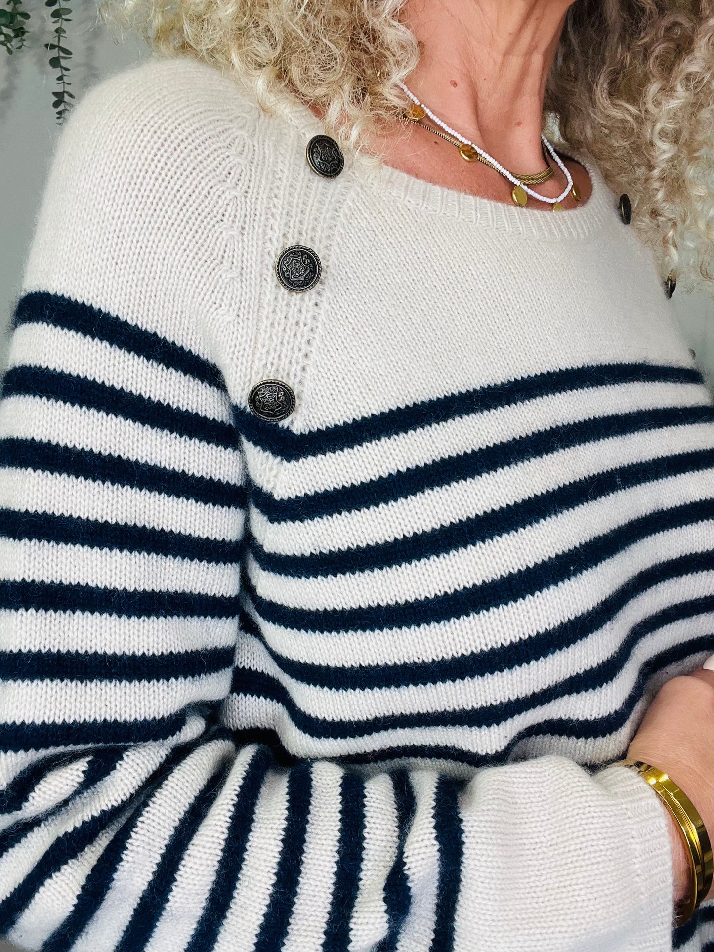 Striped Cashmere Jumper - Size M/L