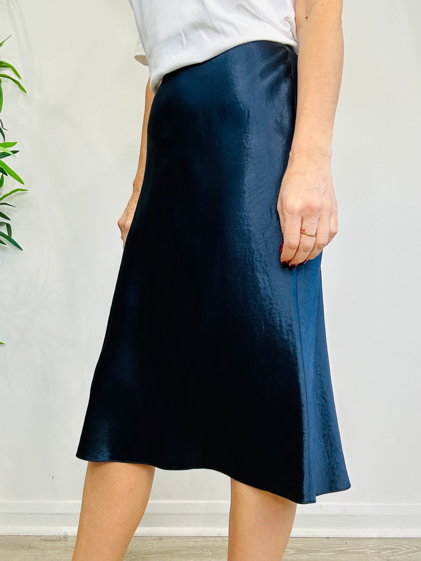 Satin Midi Skirt - Size S