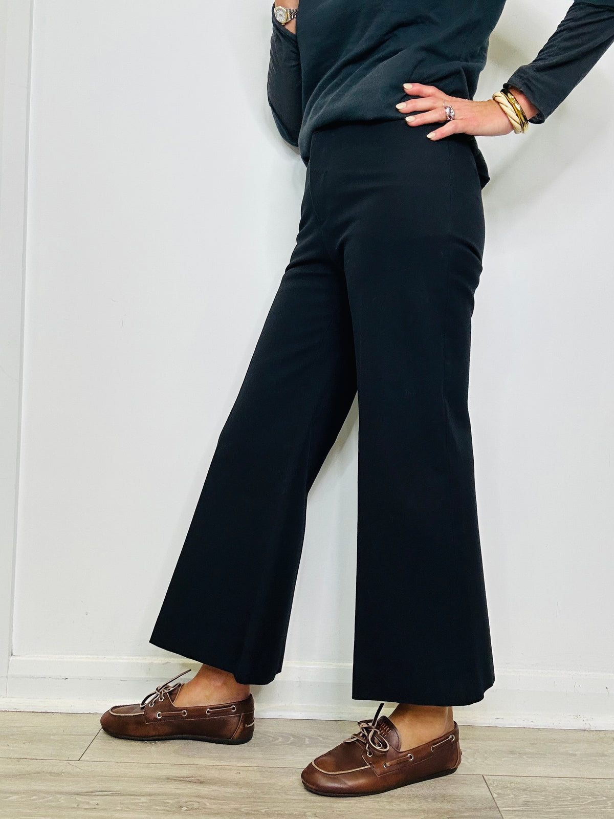 Le Crop Palazzo Trousers - Size 8