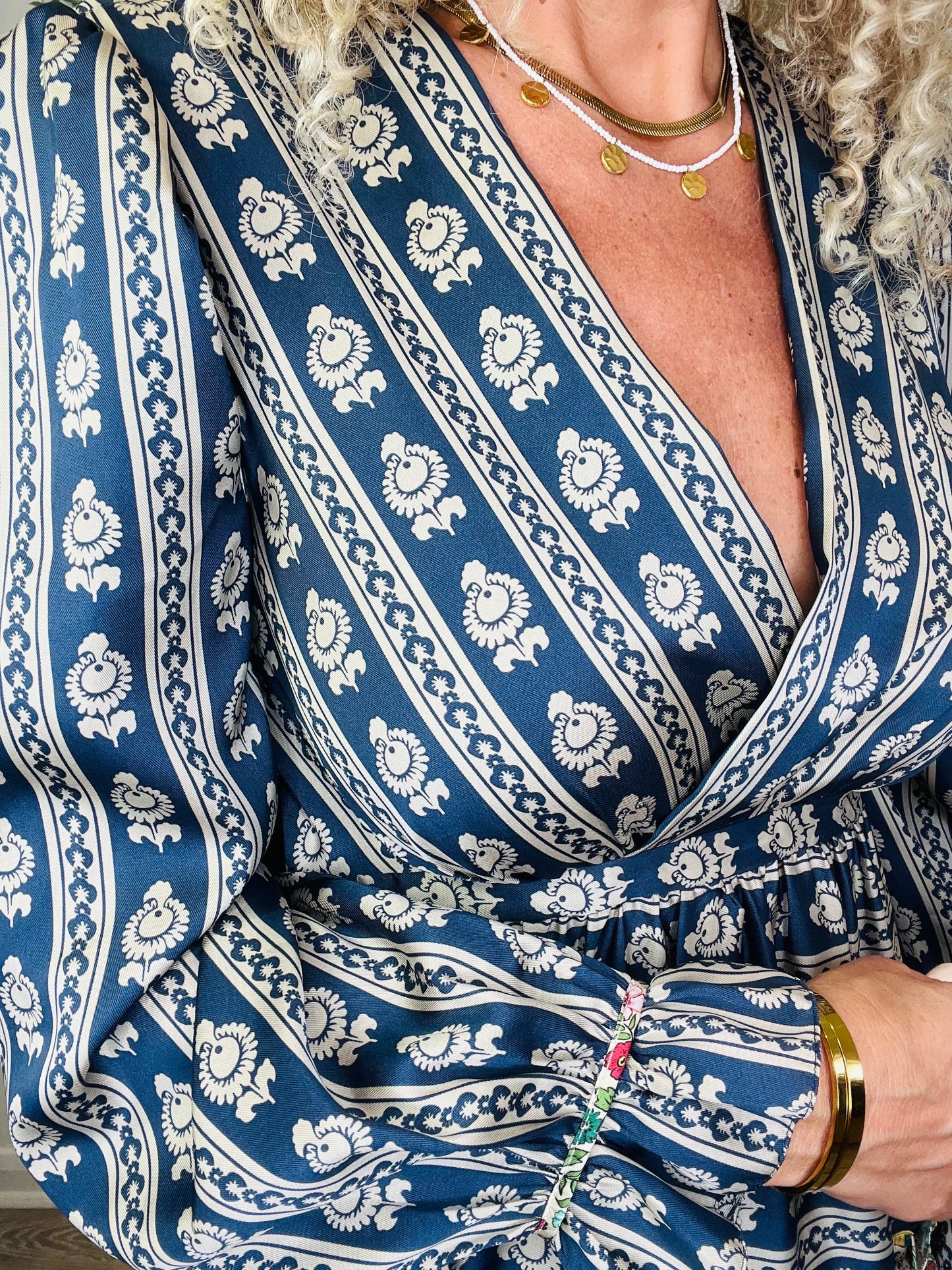 Tiered Patterned Dress - Size 36