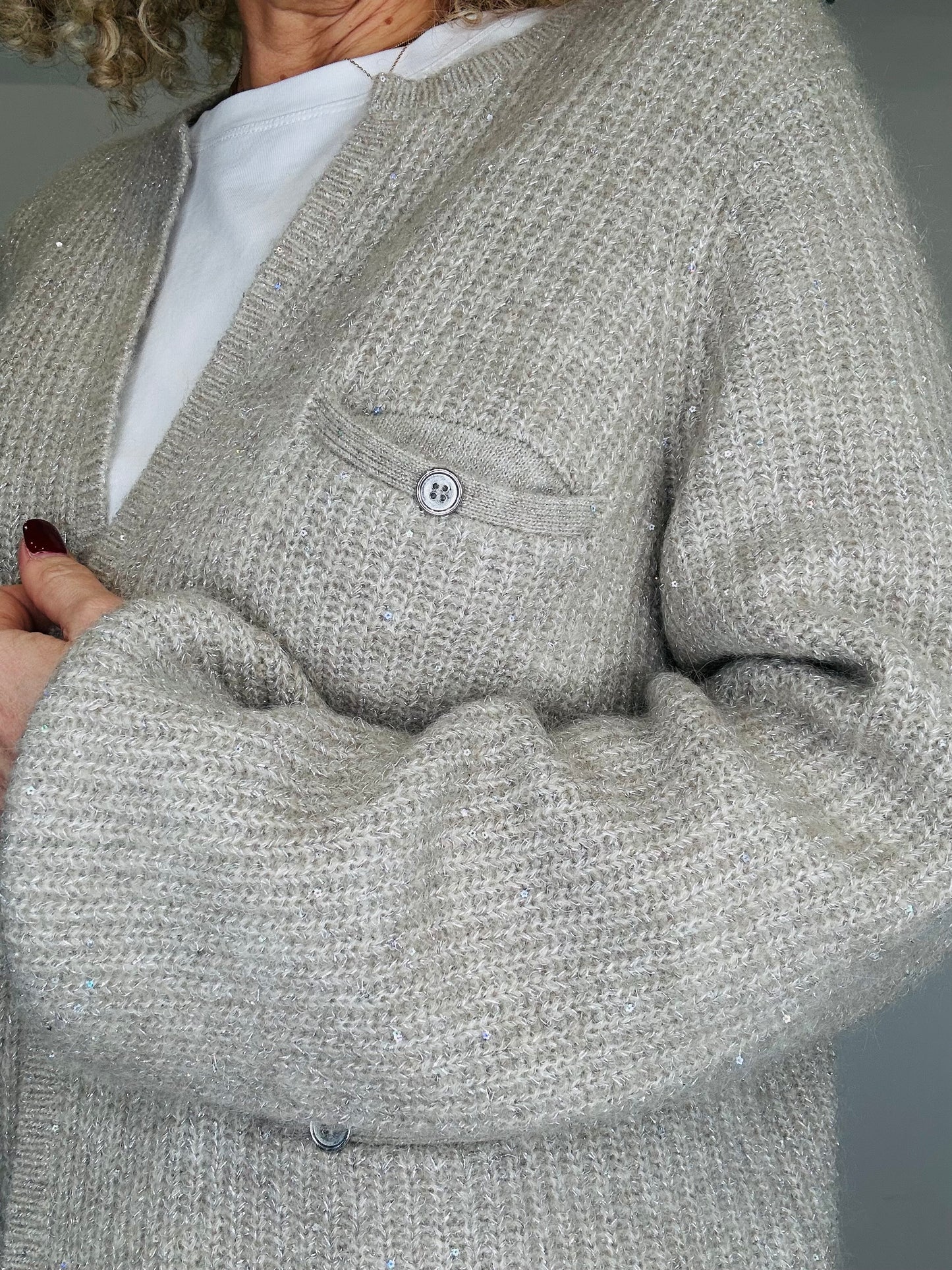 Sparkly Knitted Cardigan - Size M