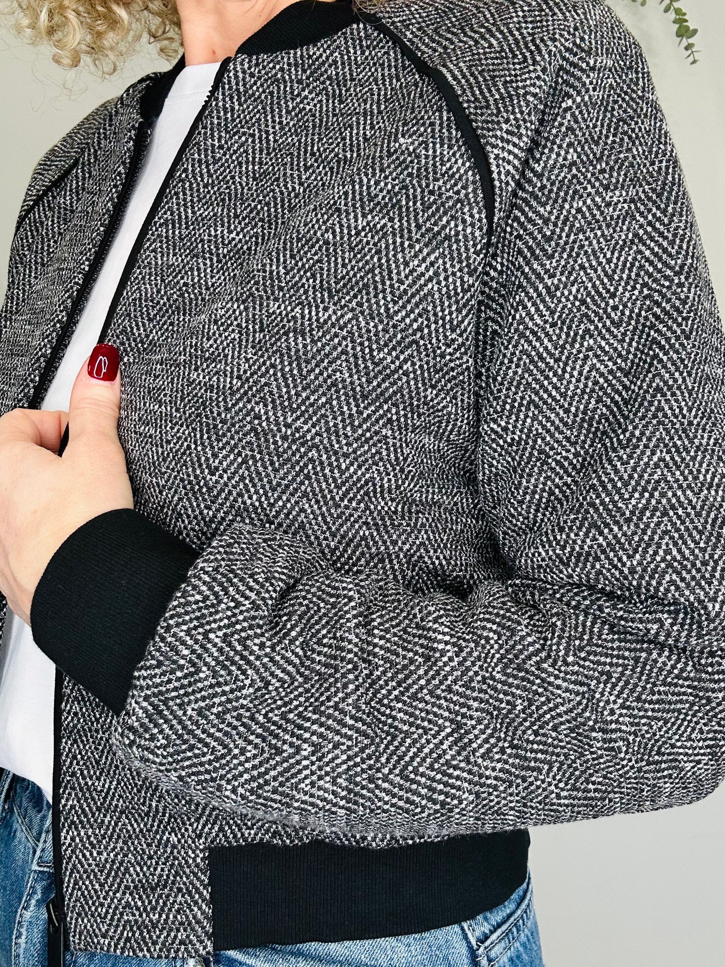 Jacquard Bomber Jacket - Size 10