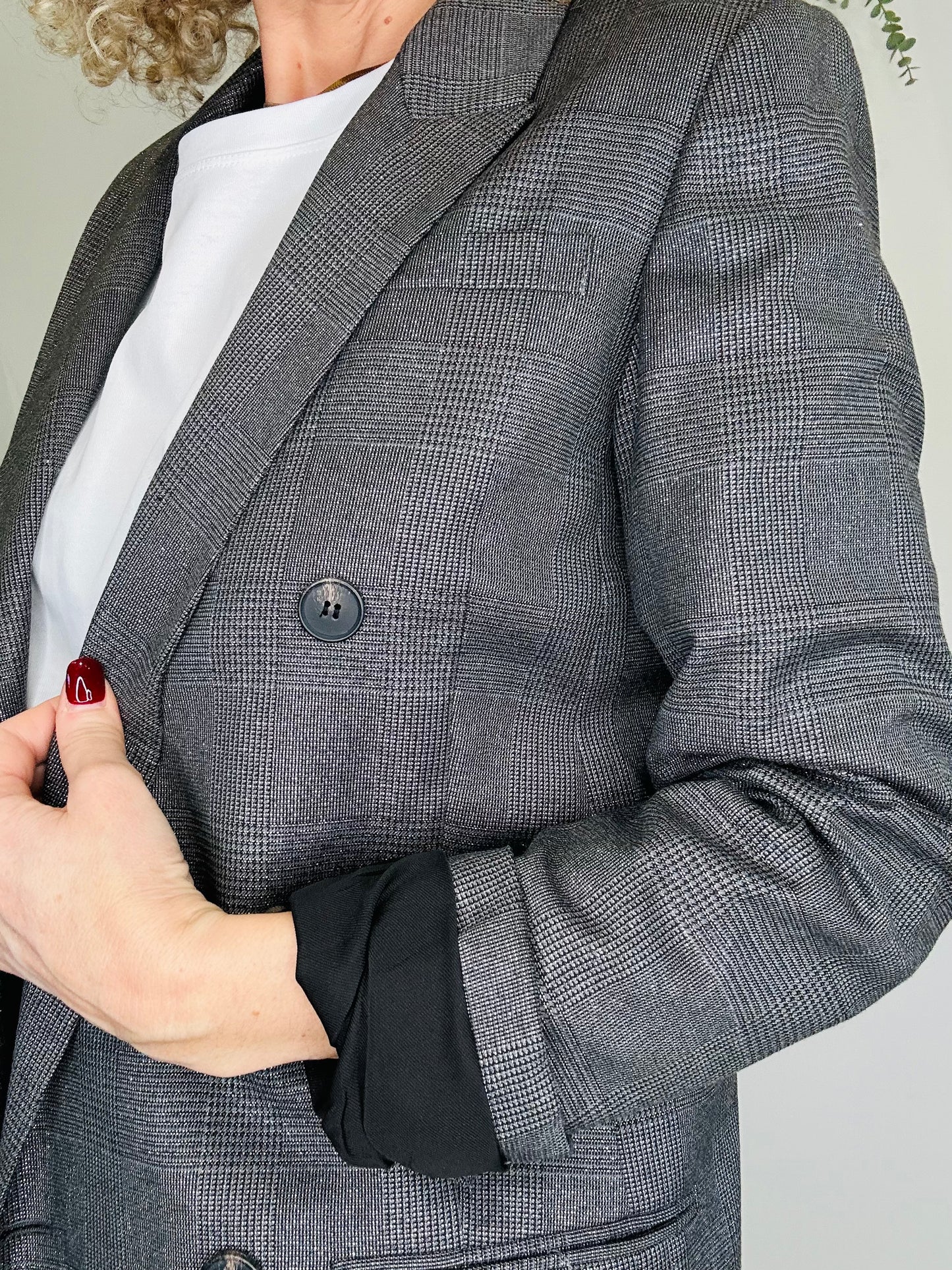 Sparkly Check Blazer - Size 10