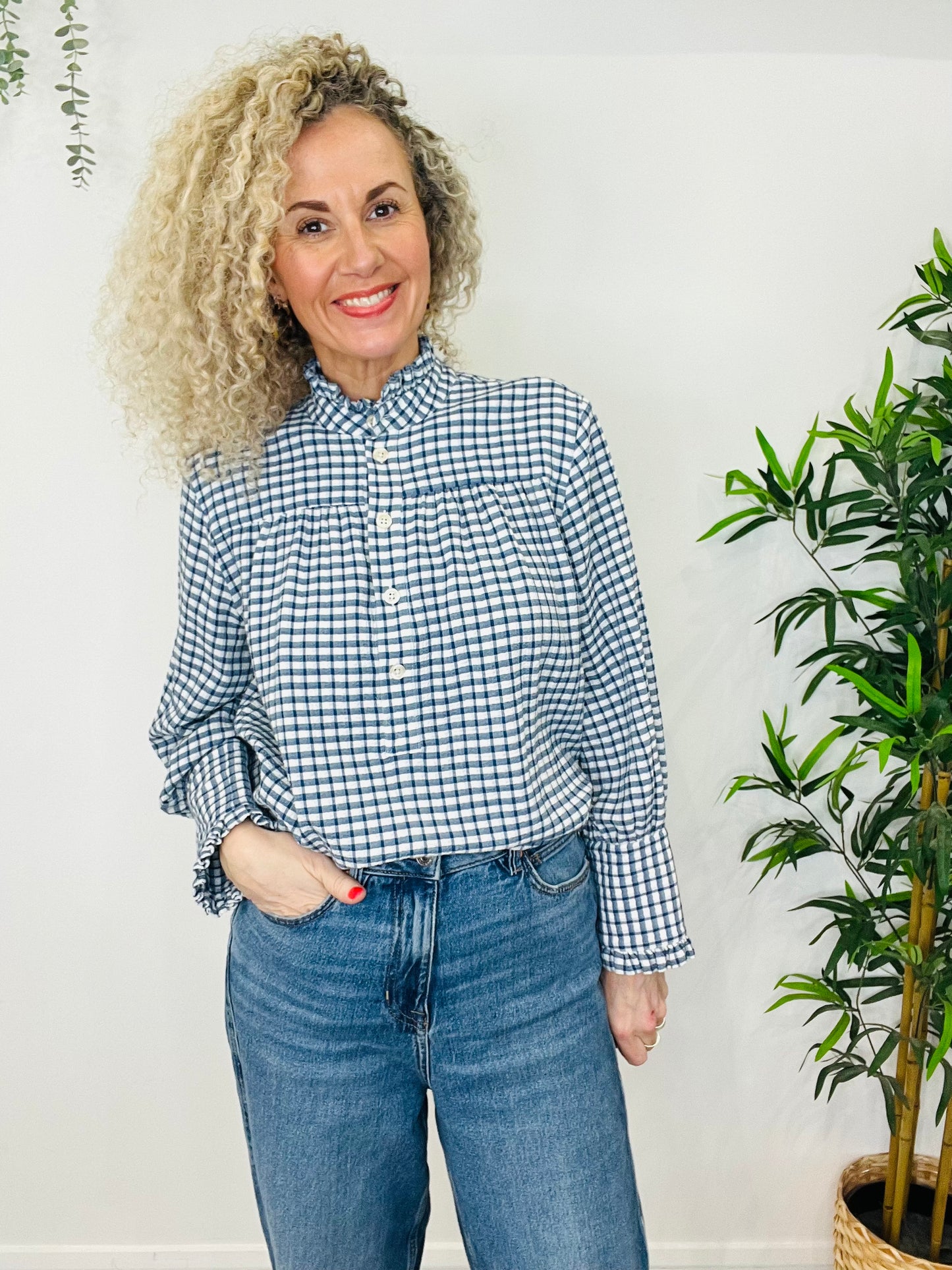 Check Blouse - Size M