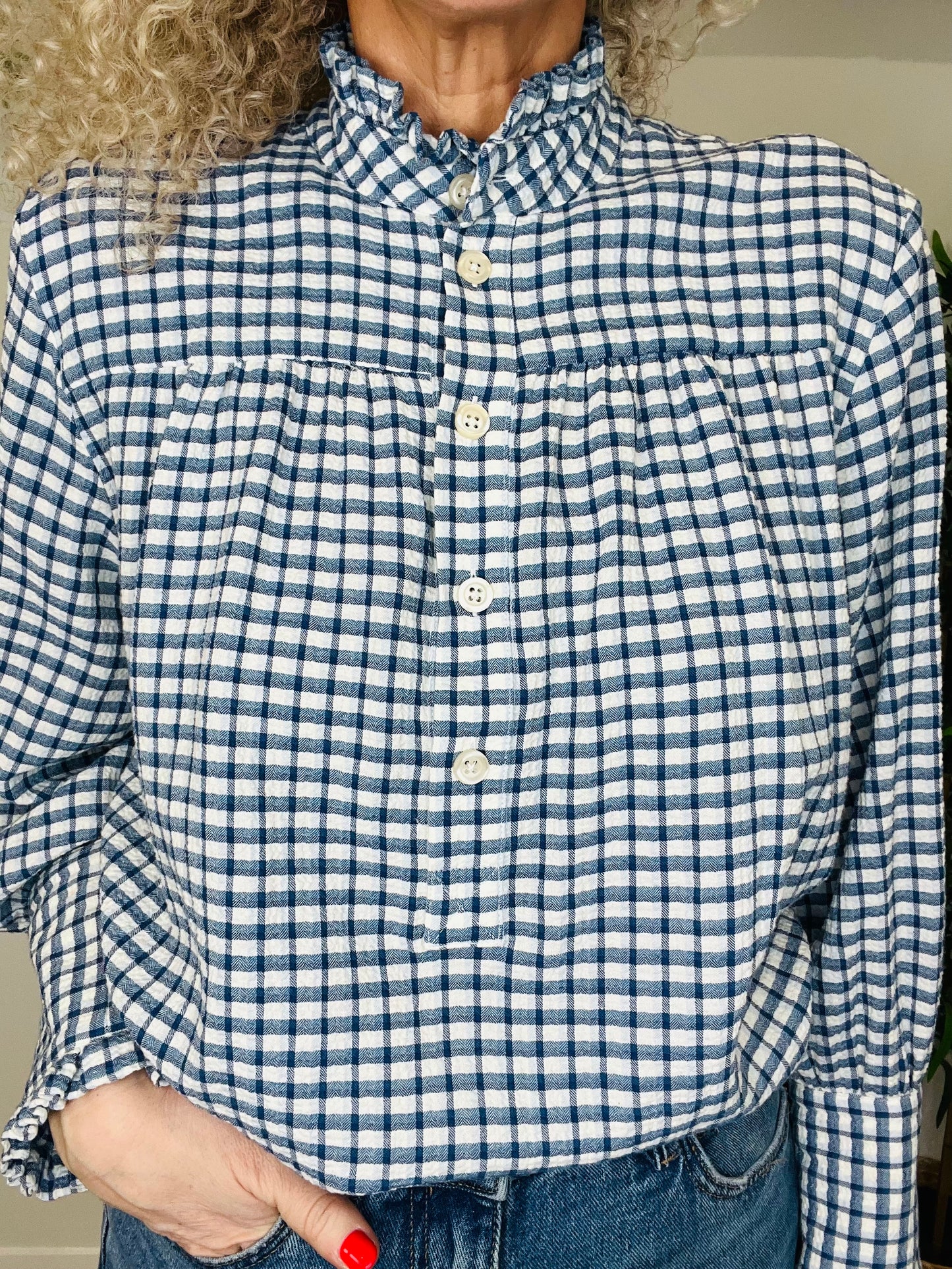 Check Blouse - Size M