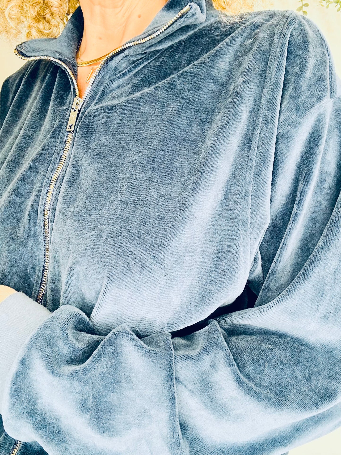 Velour Zip Top - Size XS