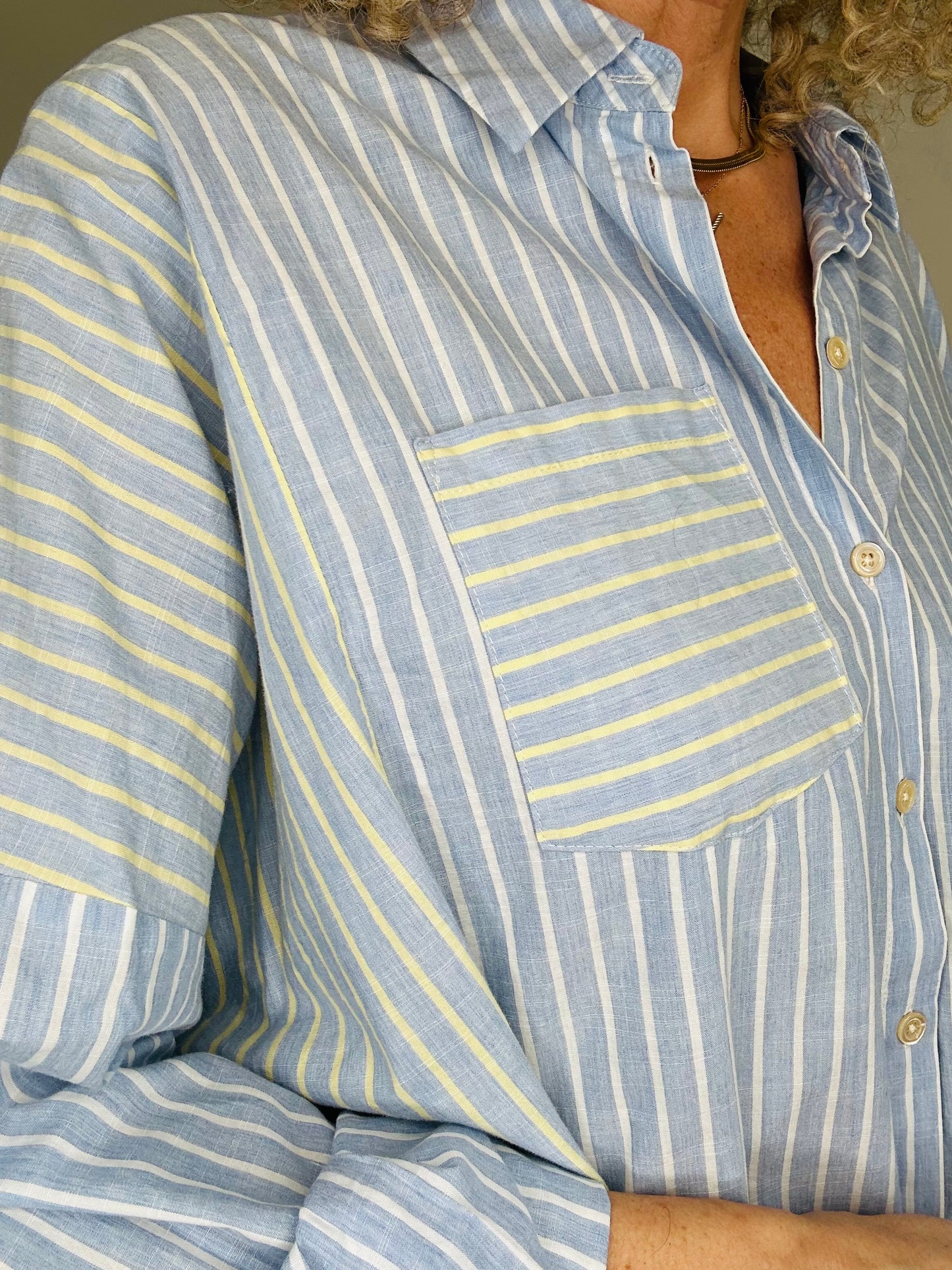 Striped Cotton Shirt - Size 10