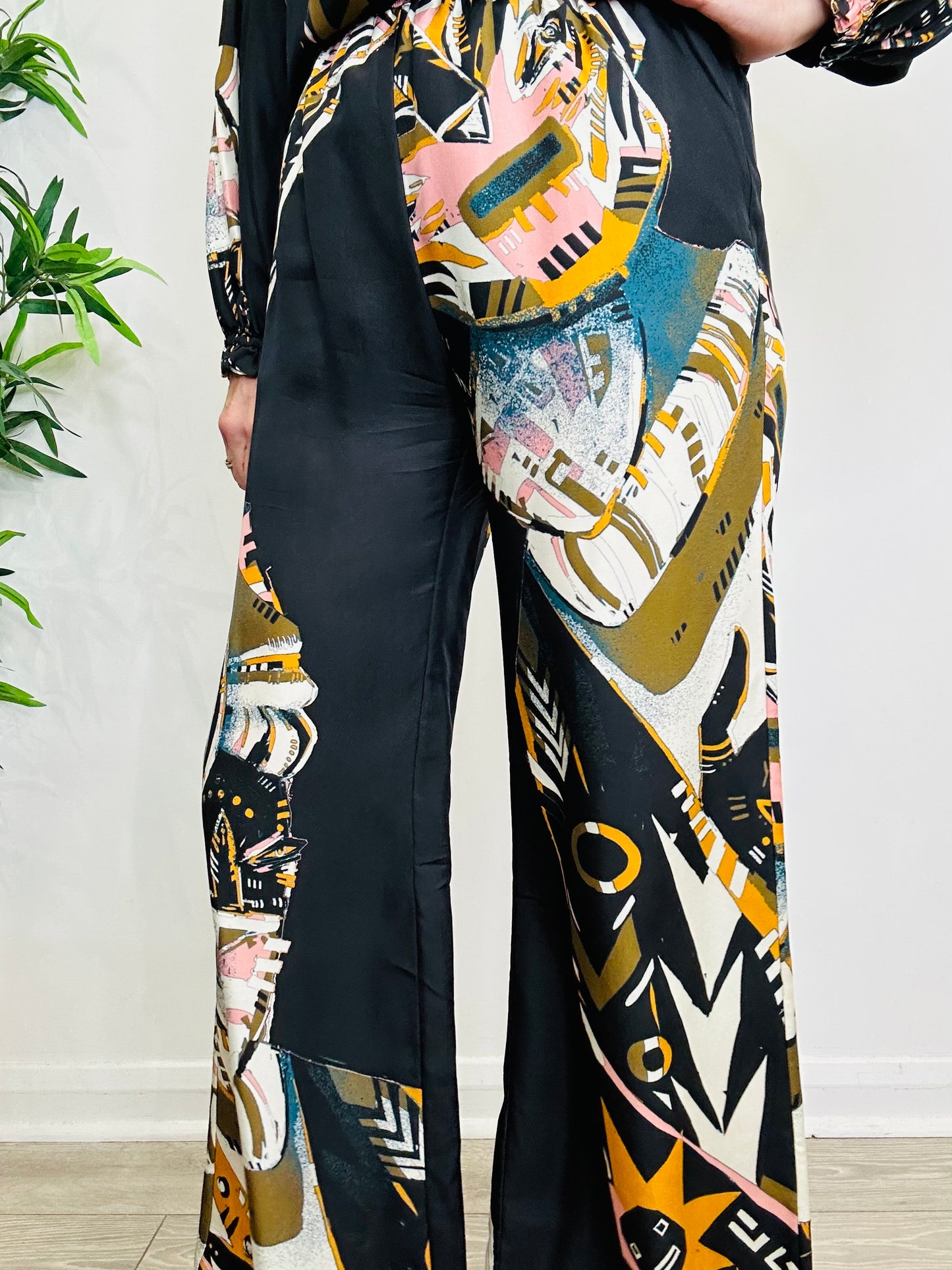 Silk Blouse & Trouser Set - Size 34