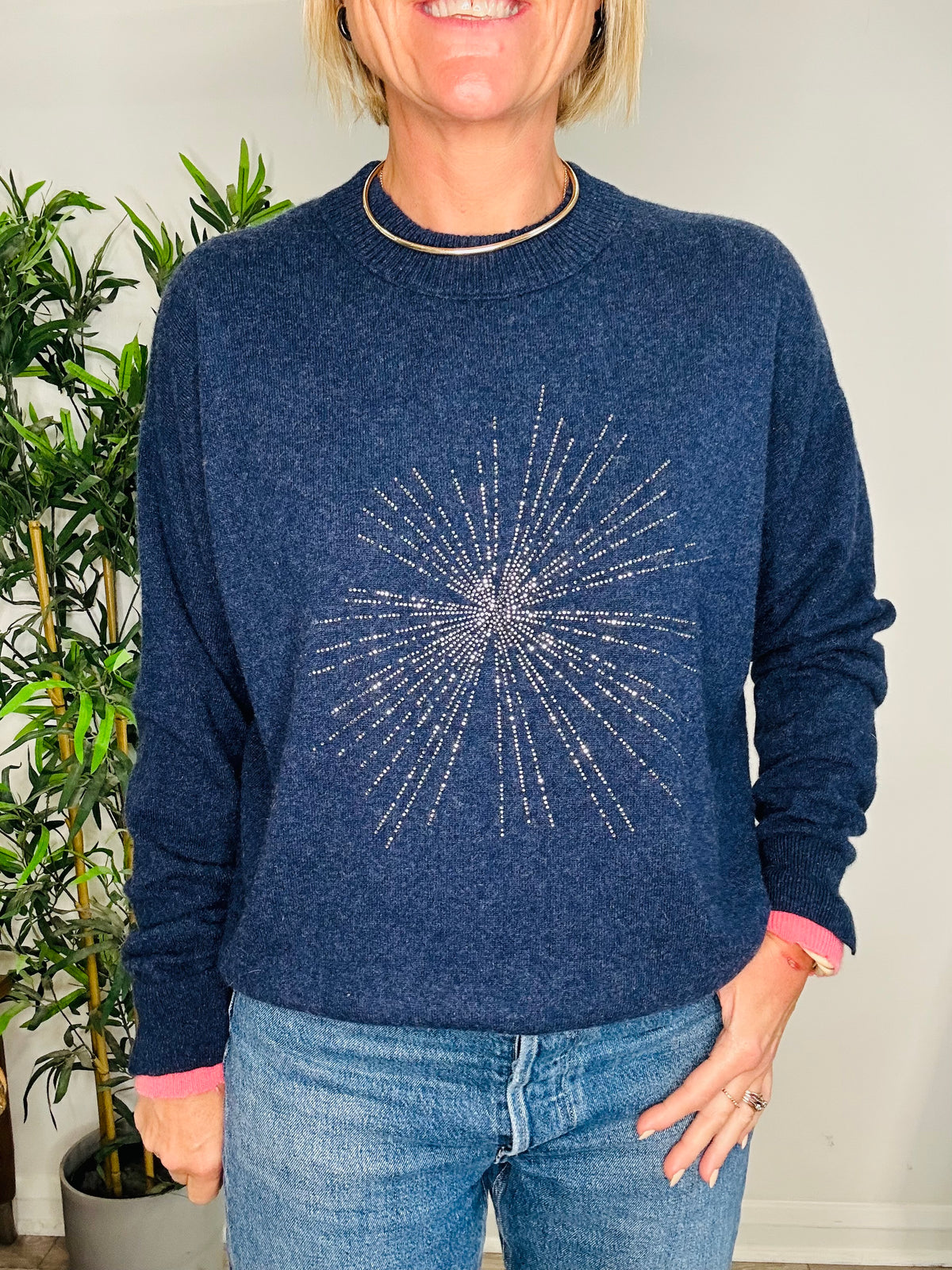 Embellished Cashmere Jumper - Size L