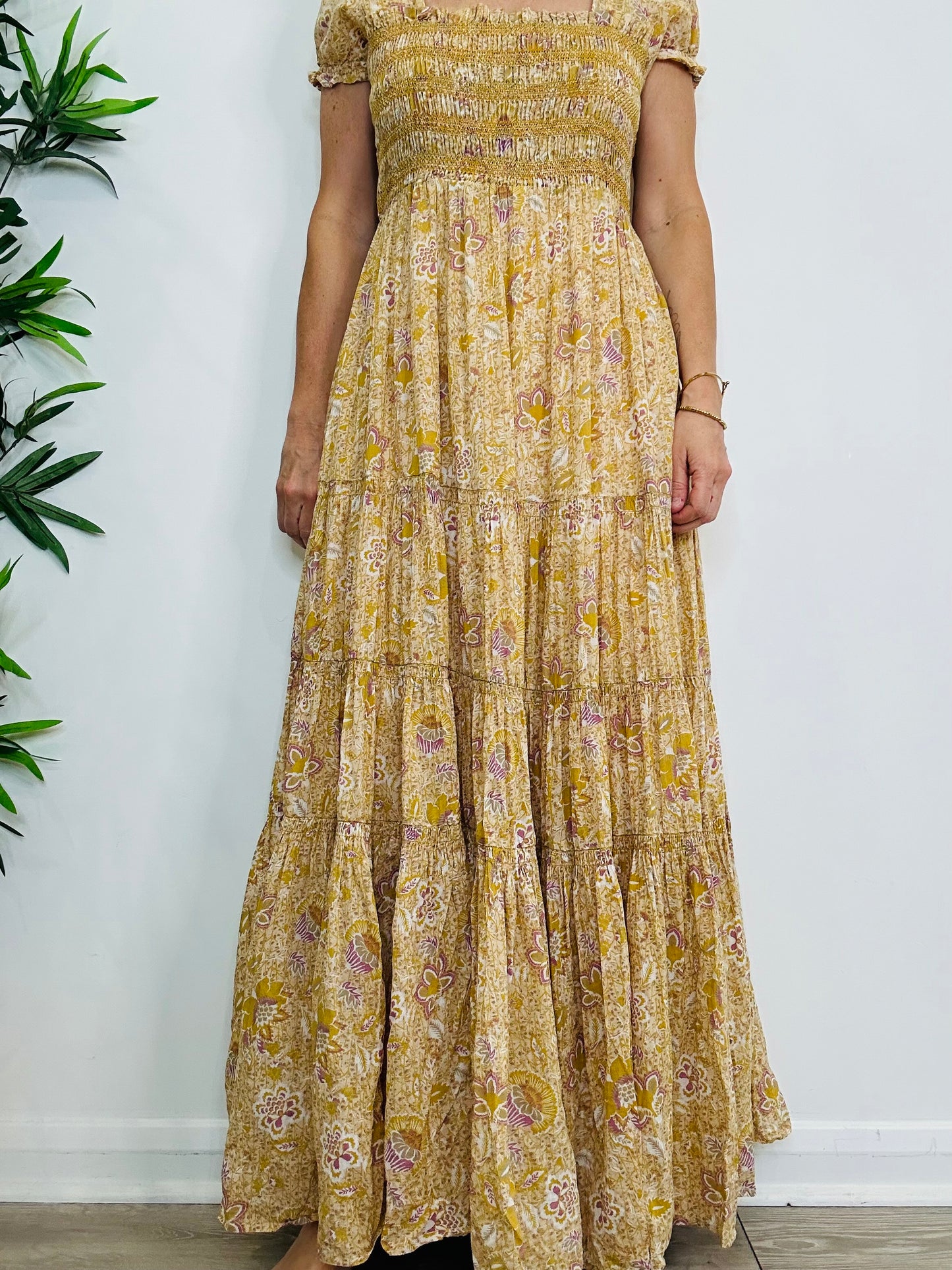 Floral Cotton Maxi Dress - Size L