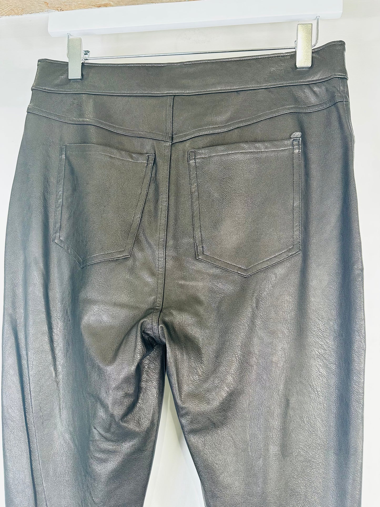 Faux Leather Skinny Trousers - Size M