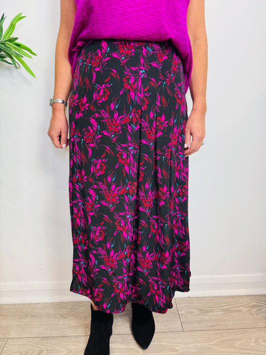 Floral Silk Skirt - Size 2