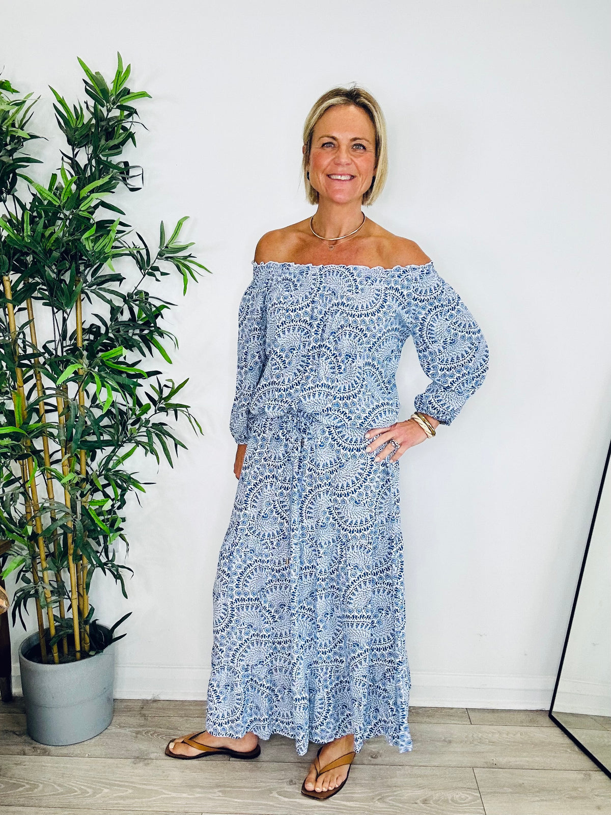 Patterned Maxi Dress - Size M
