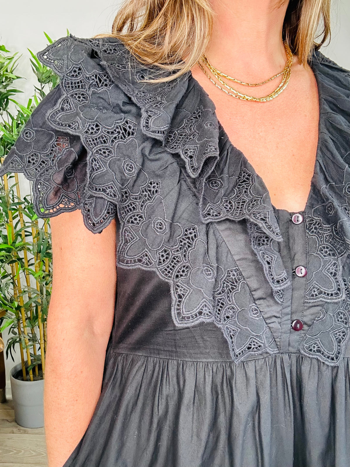 Broderie Detail Dress - Size S