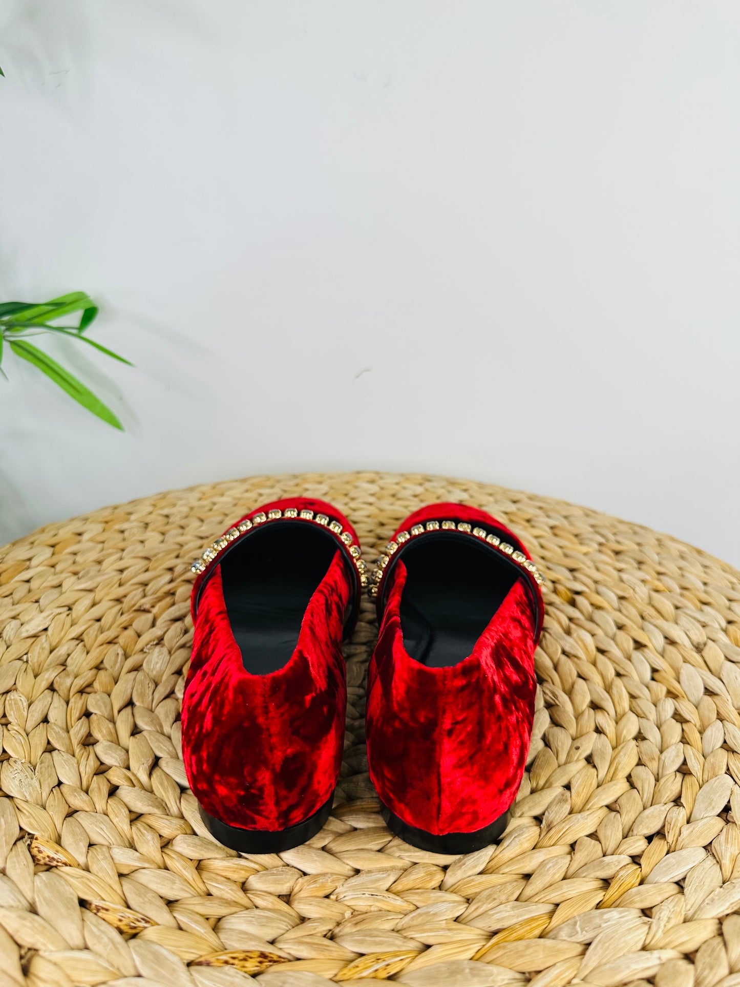 Crystal Velvet Mary Janes - Size 39