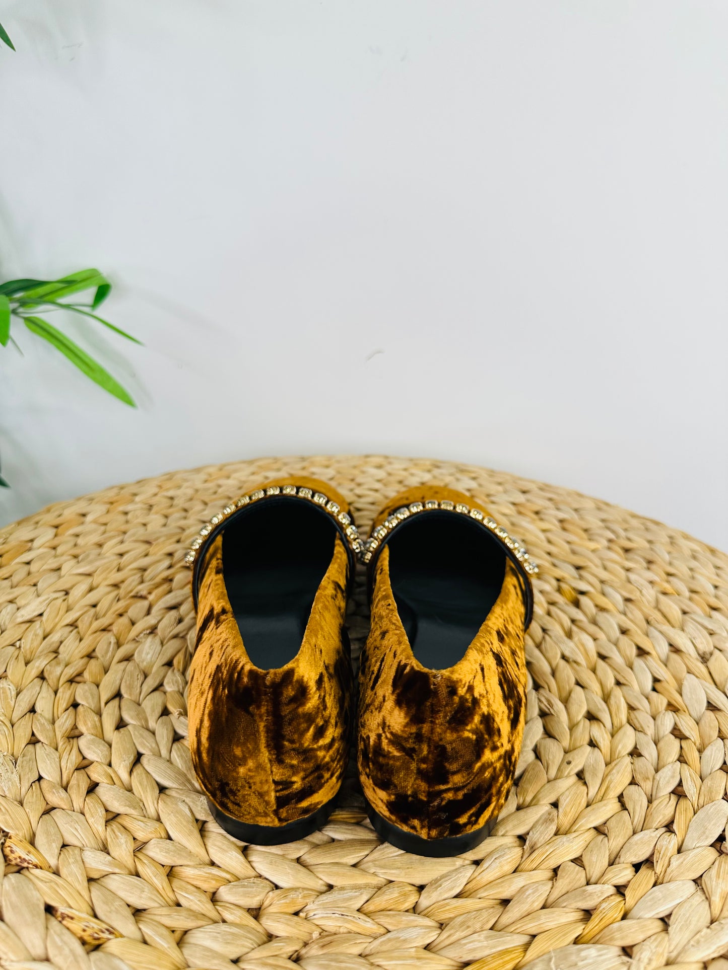 Crystal Velvet Mary Janes - Size 39