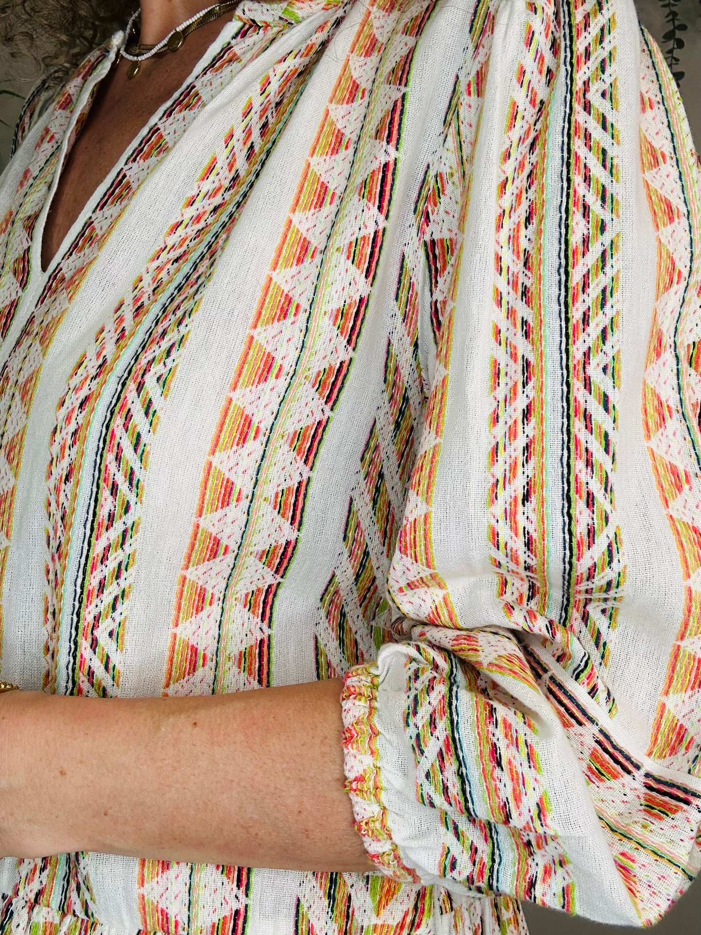 Embroidered Short Dress - Size XS
