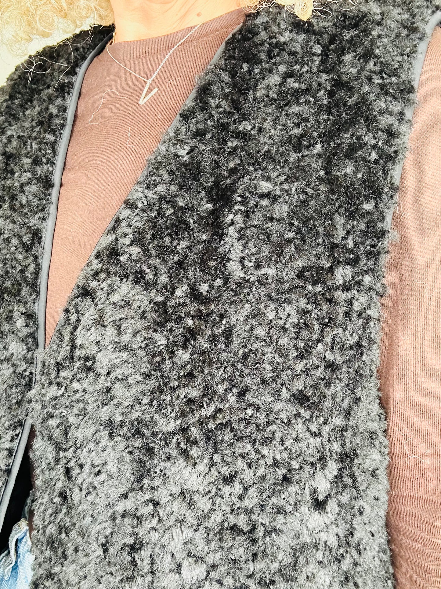 Faux Shearling Gilet - Size S