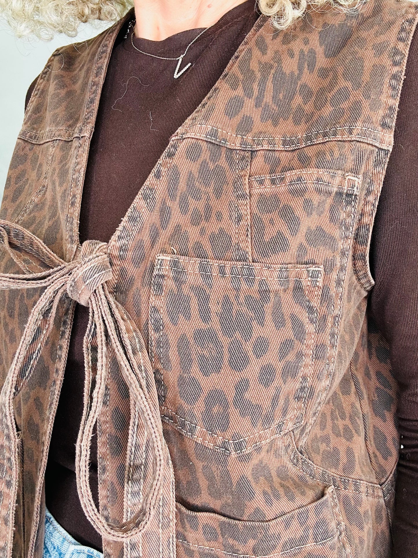 Leopard Print Waistcoat - Size 10