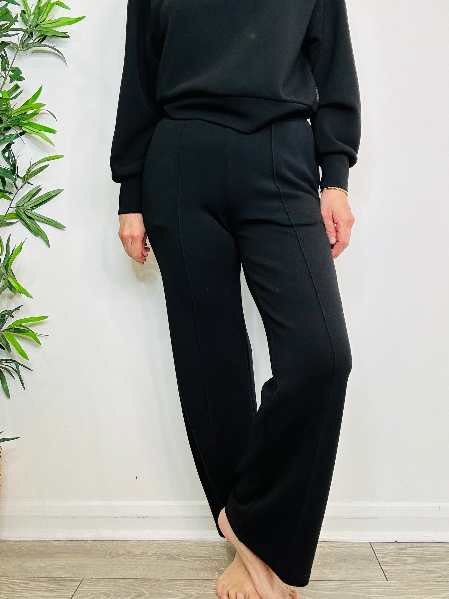 Double Soft Wide Leg Joggers - Size S