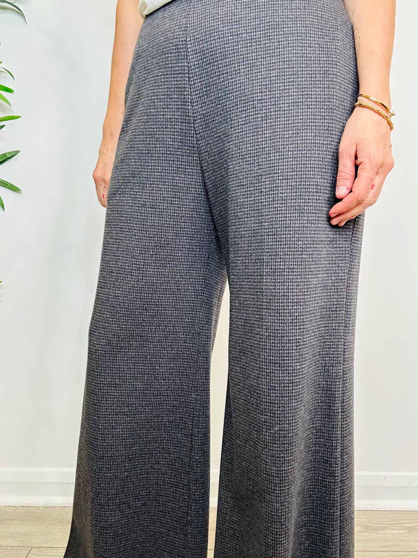 Check Wide Leg Trousers - Size 46IT